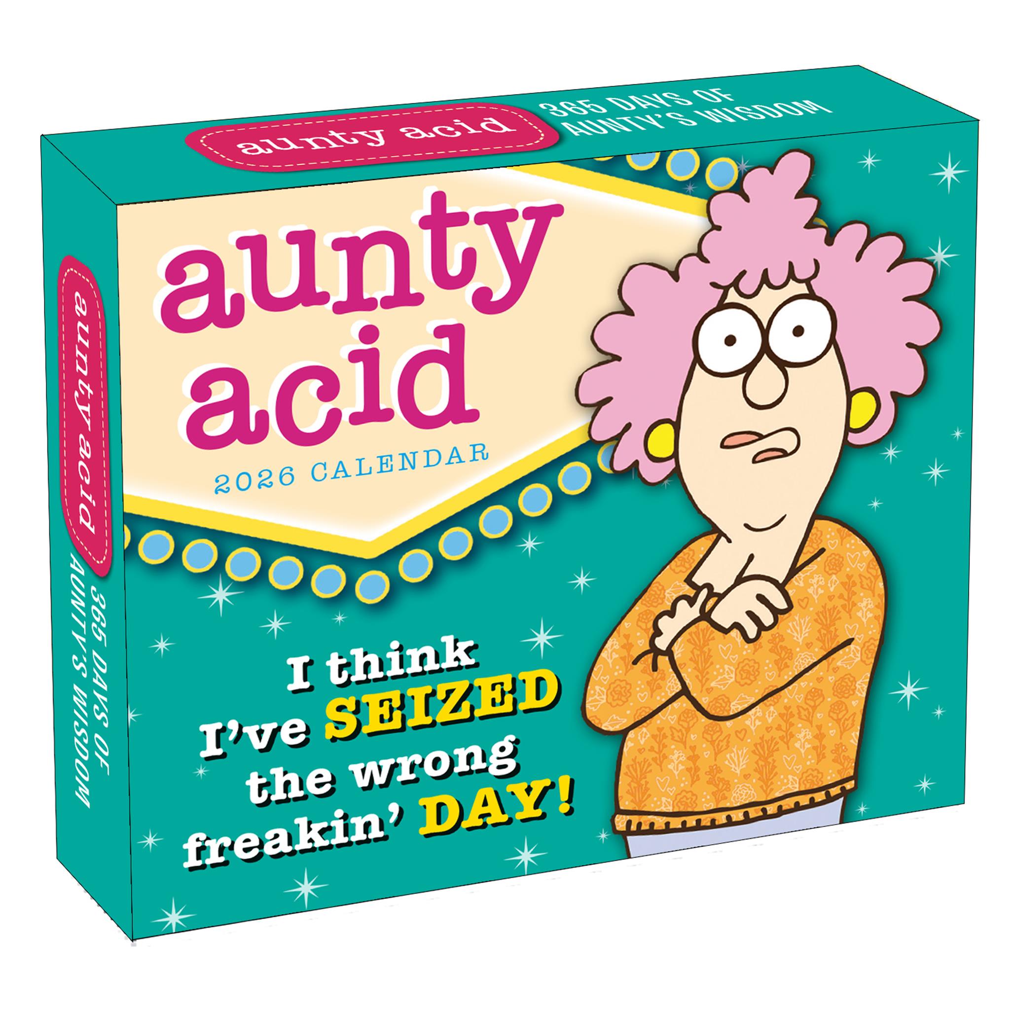 Aunty Acid 2026 Box Calendar packaging