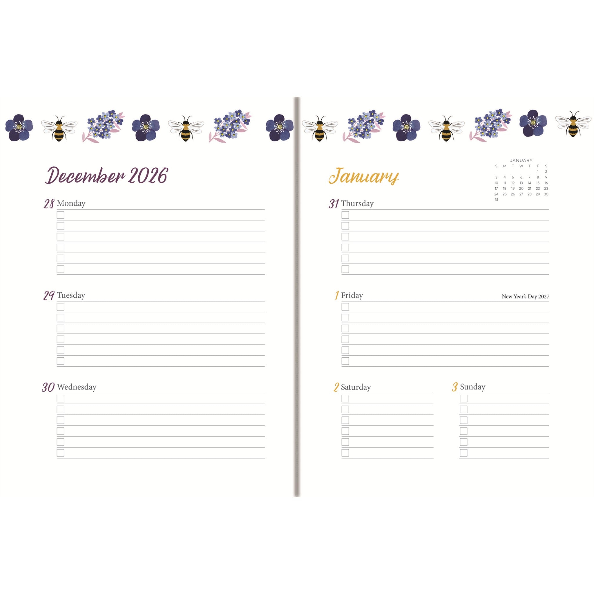 Garden Bee 2027 Engagement Calendar