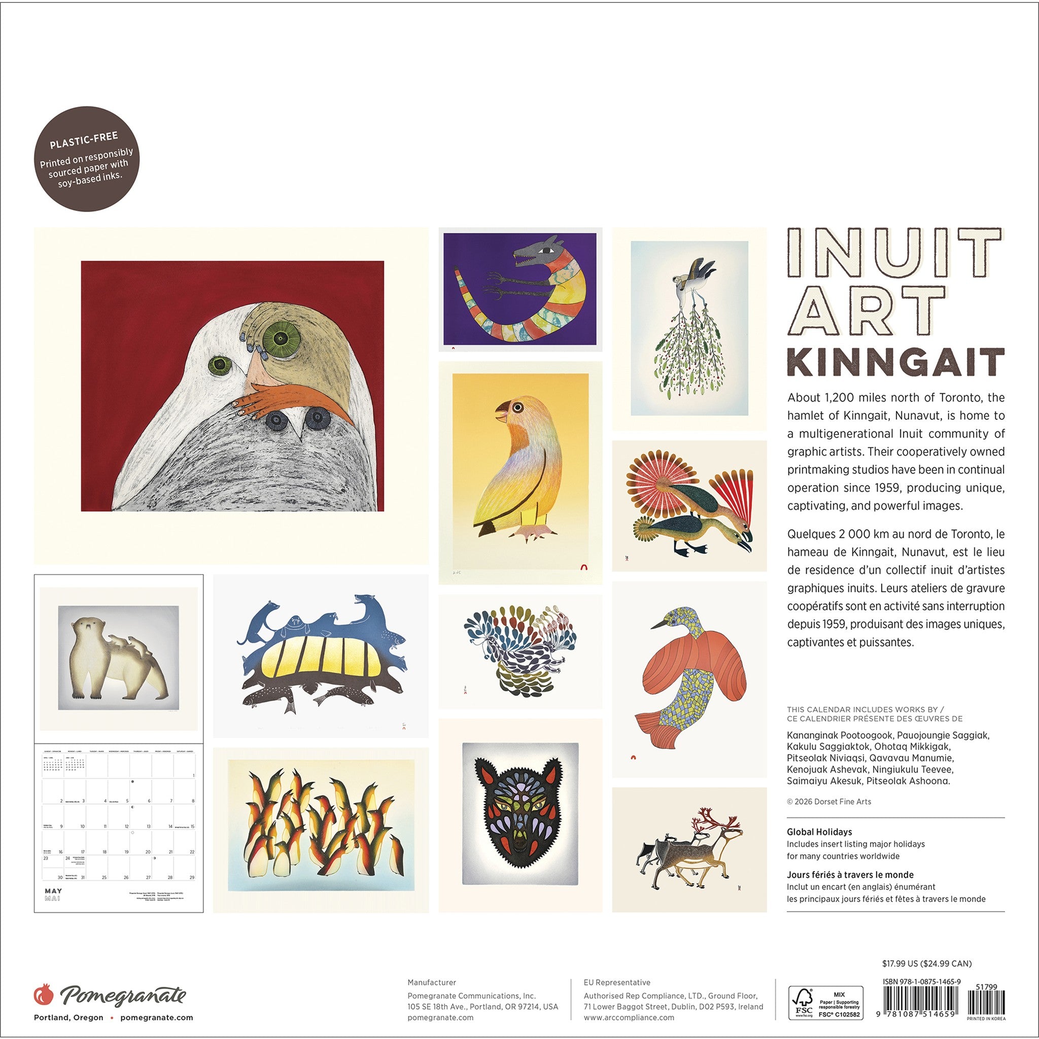 Inuit Art Cape Dorset Special Edition with Print 2027 Wall Calendar