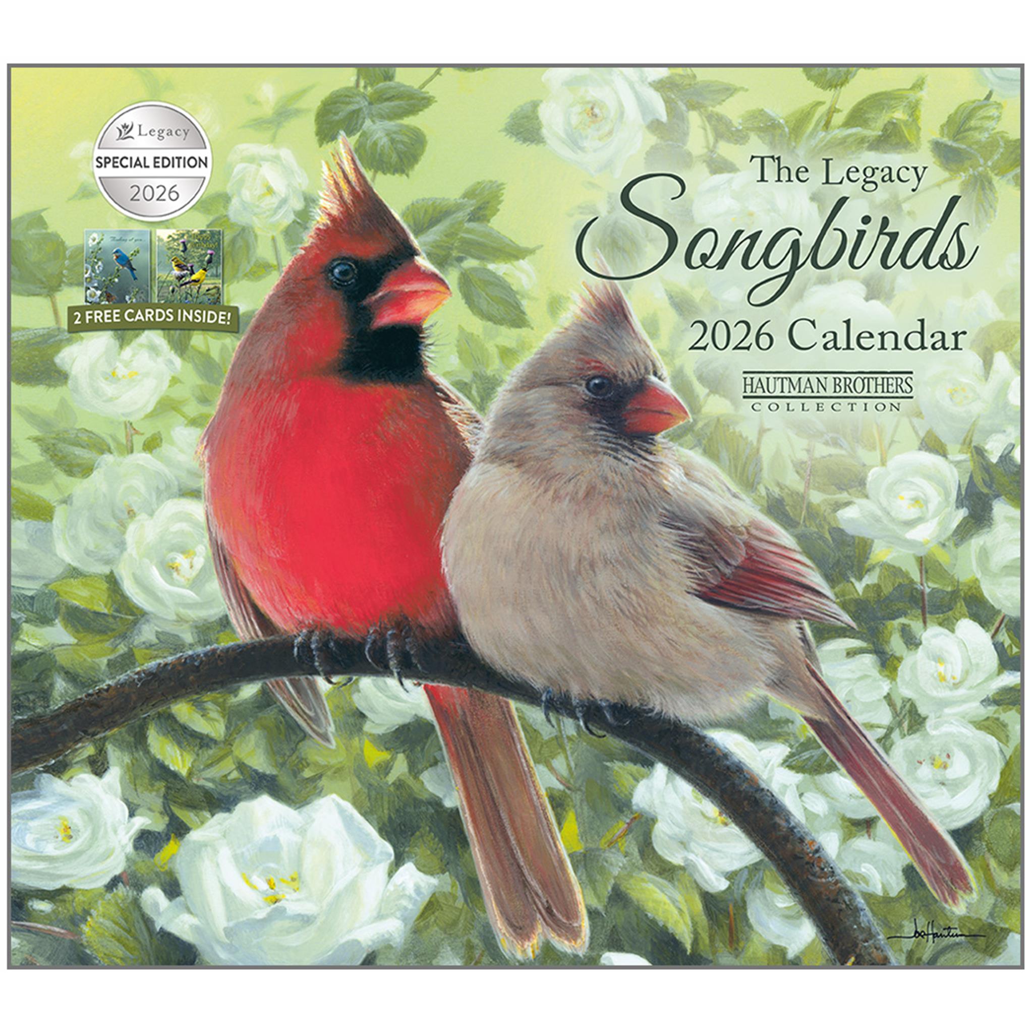 Songbirds 2026 Deluxe Special Edition Wall Calendar with Cards