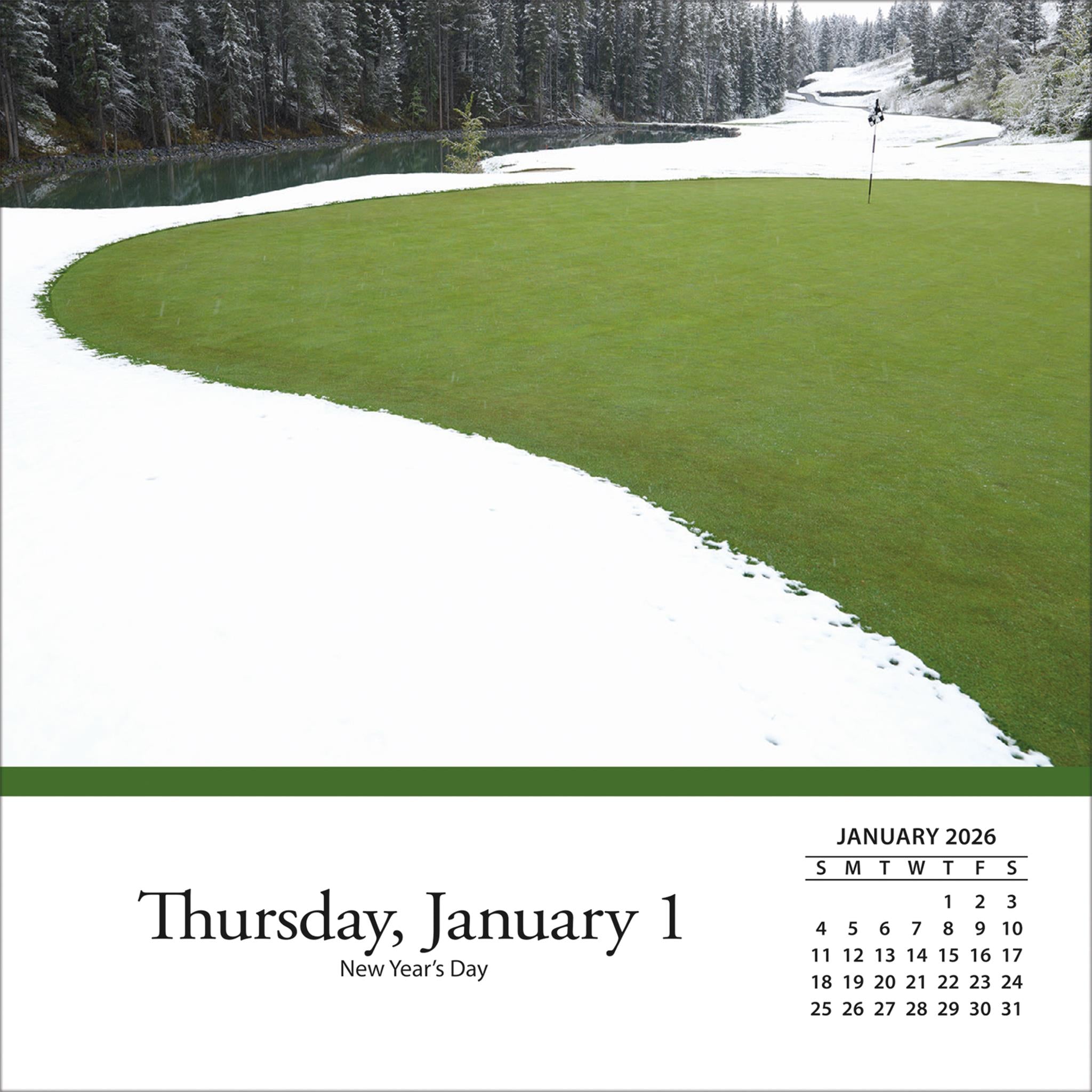 Golf Courses 2026 Box Calendar