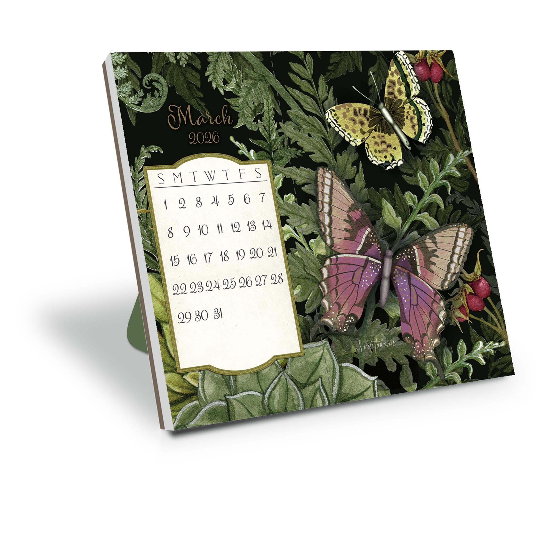 Midnight Garden Postcard 2026 Easel Calendar - Online Only