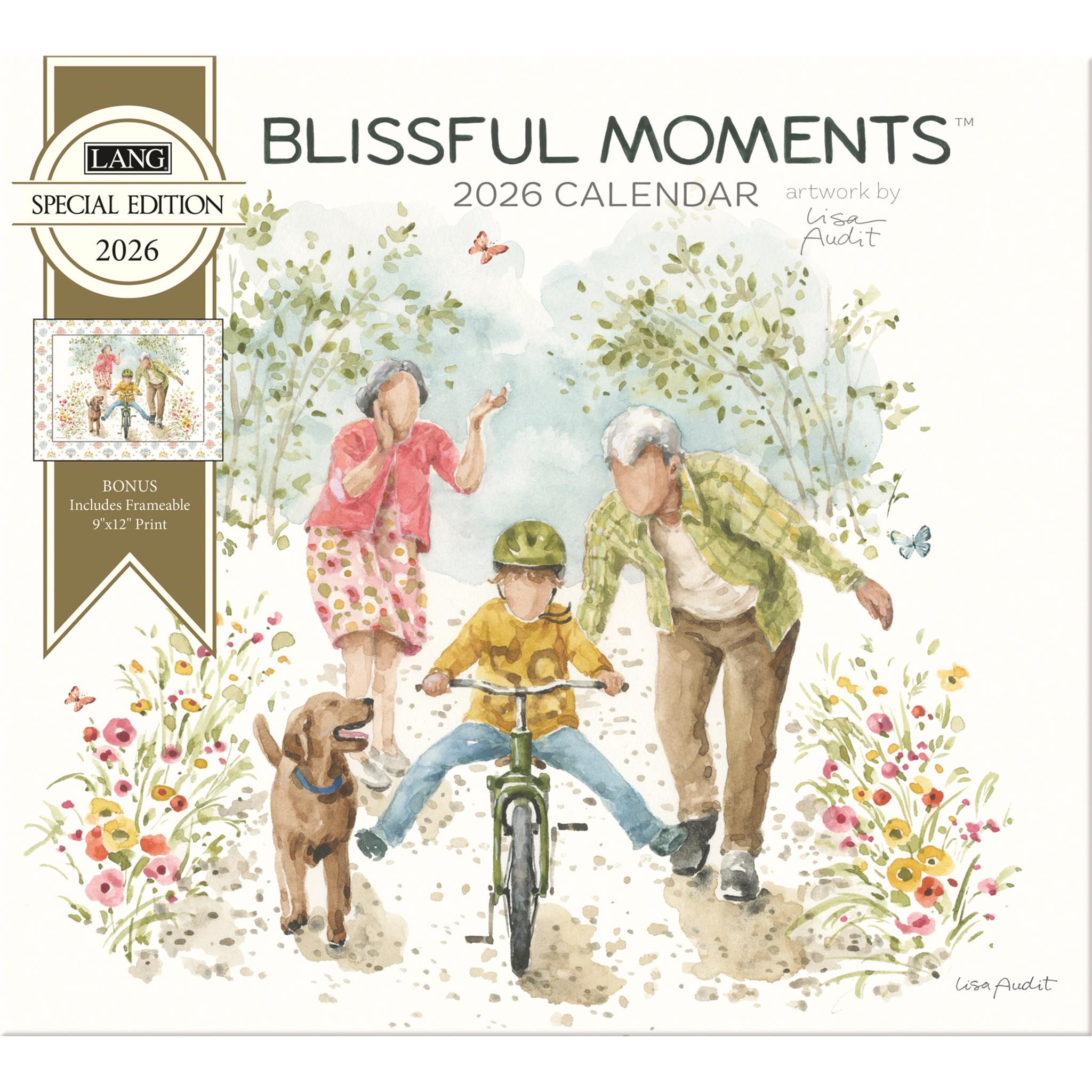 Blissful Moments 2026 Deluxe Special Edition Wall Calendar with Print