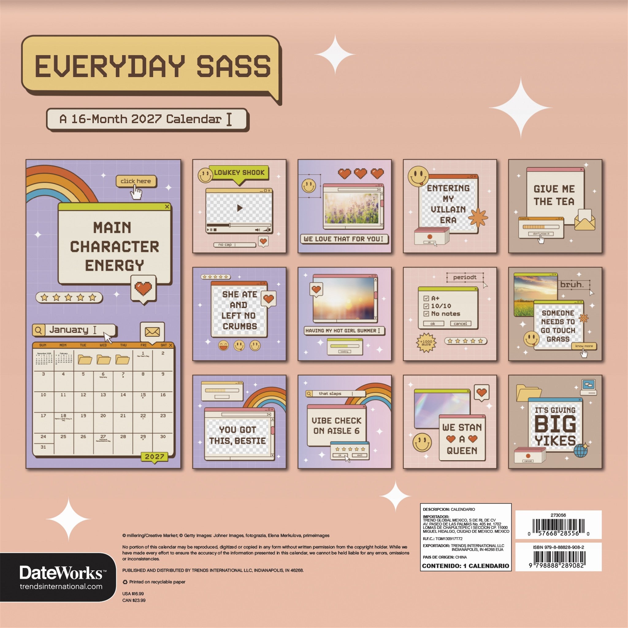 Everyday Sass 2027 Wall Calendar