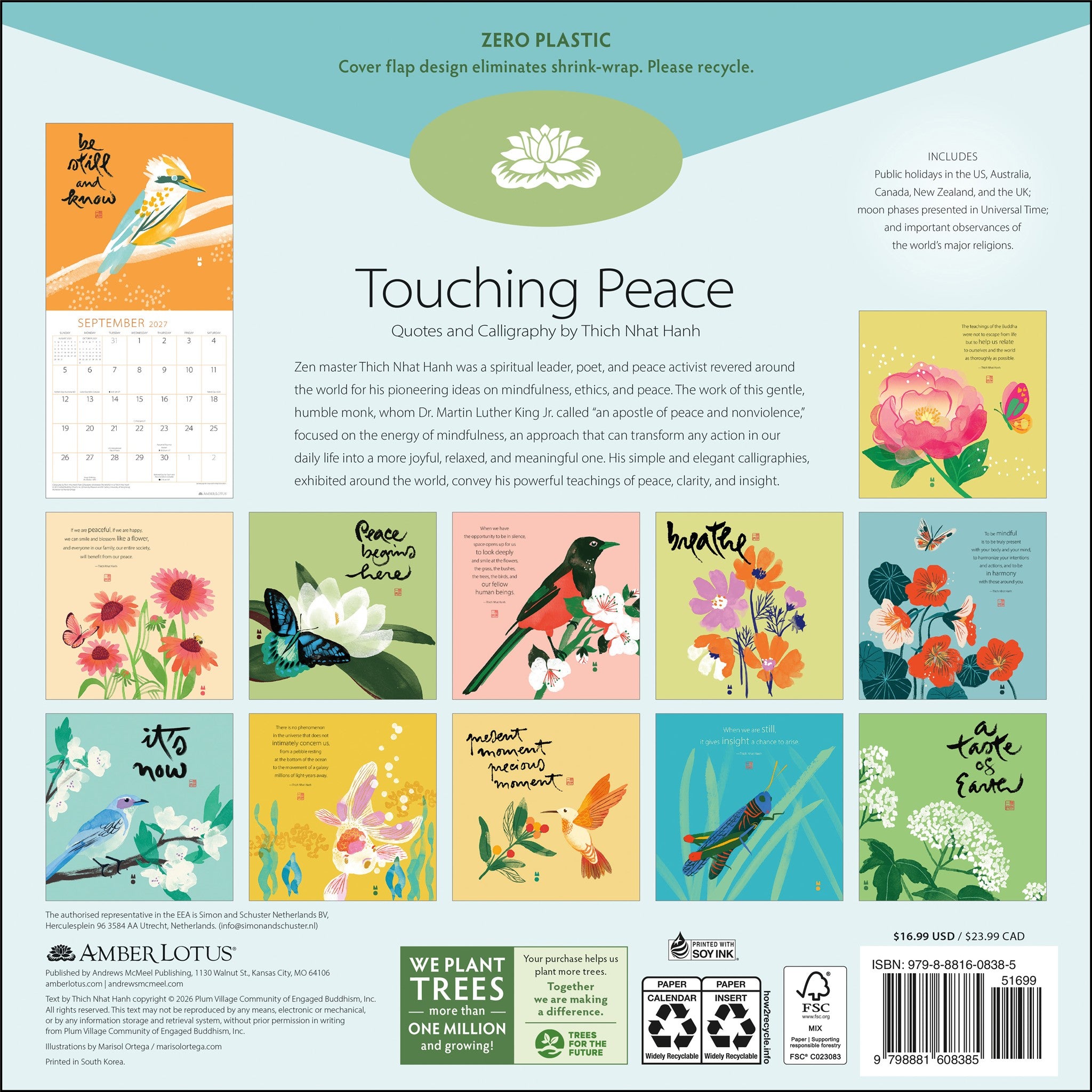 Thich Nhat Hanh 2027 Wall Calendar