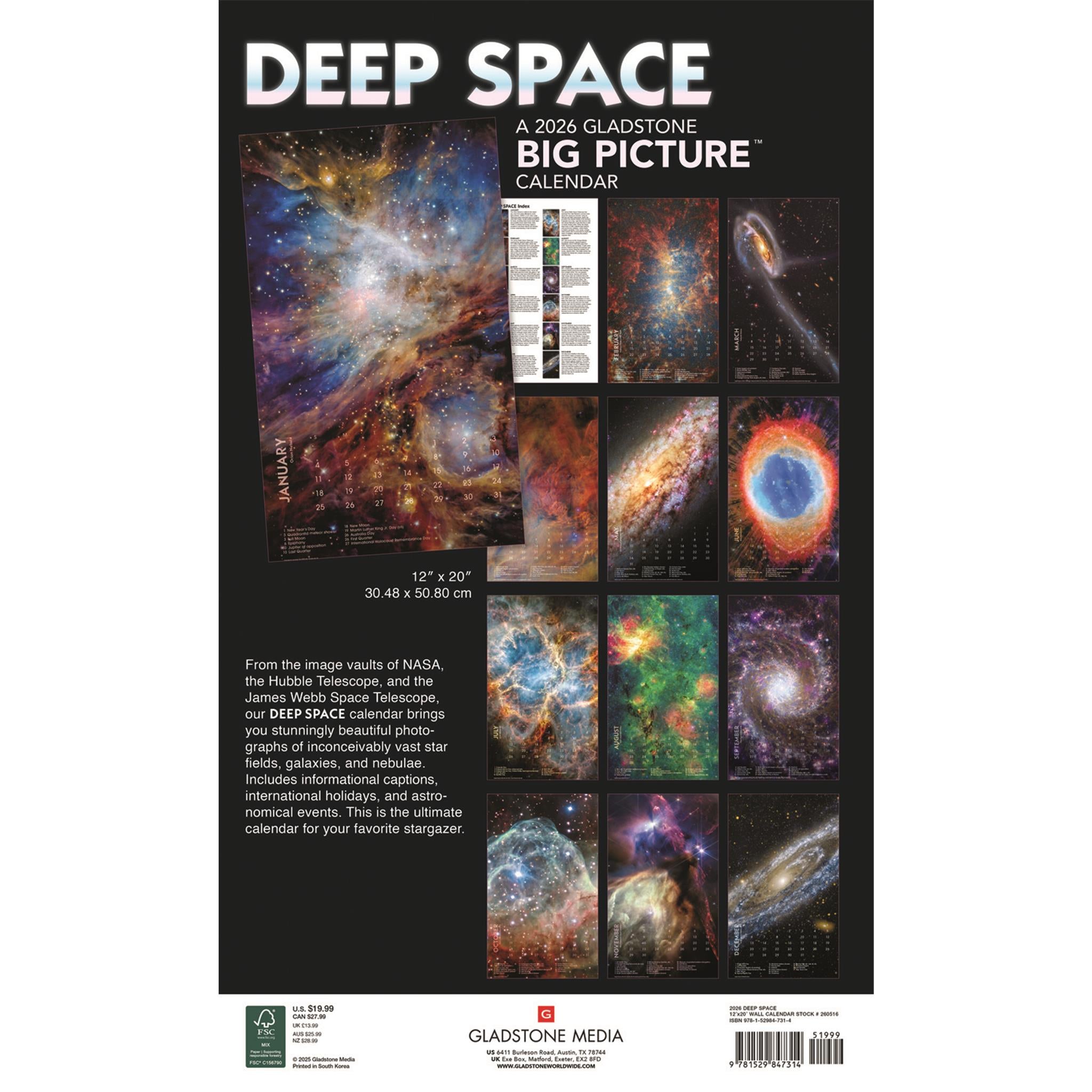 Deep Space Big Picture 2026 Poster Calendar