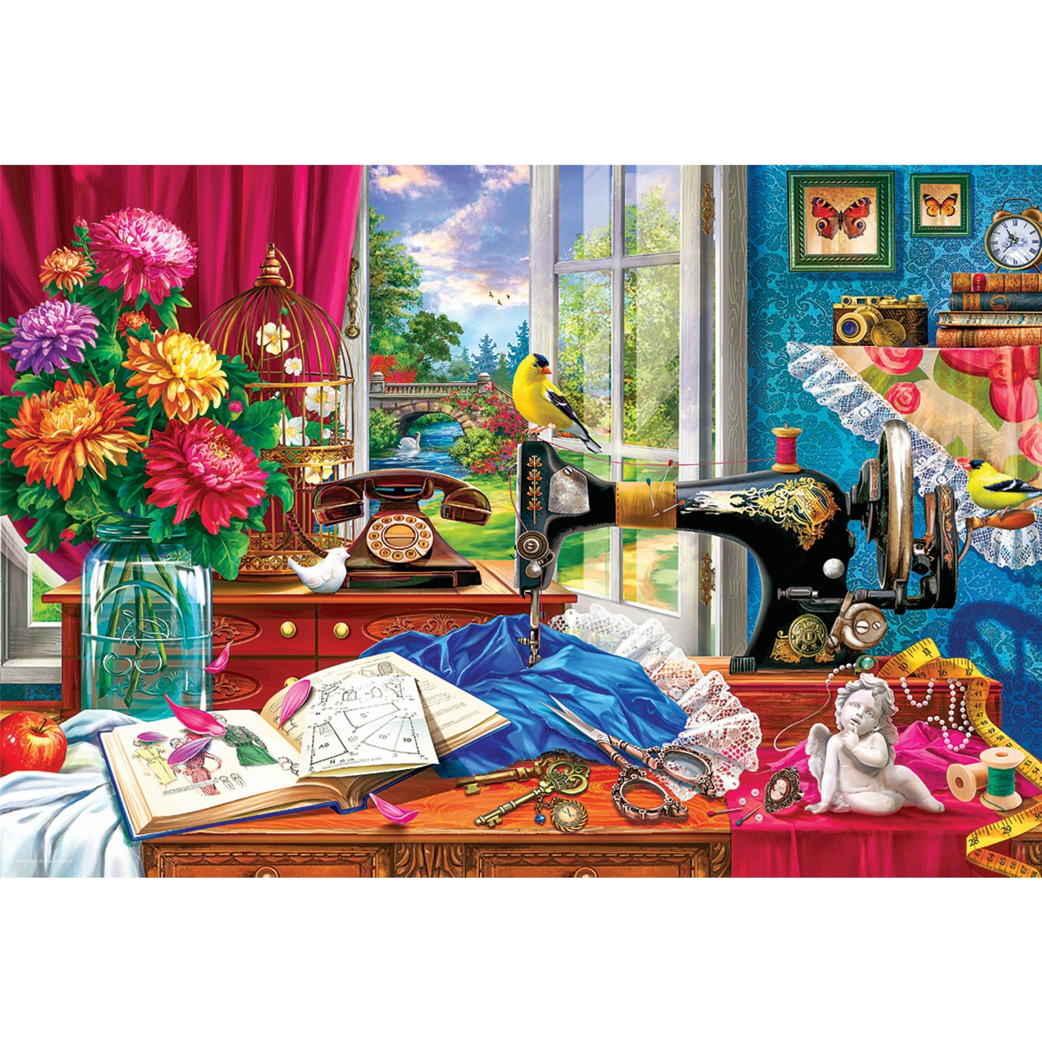 Sewing Machine Shaped Tin 550 Piece Puzzle