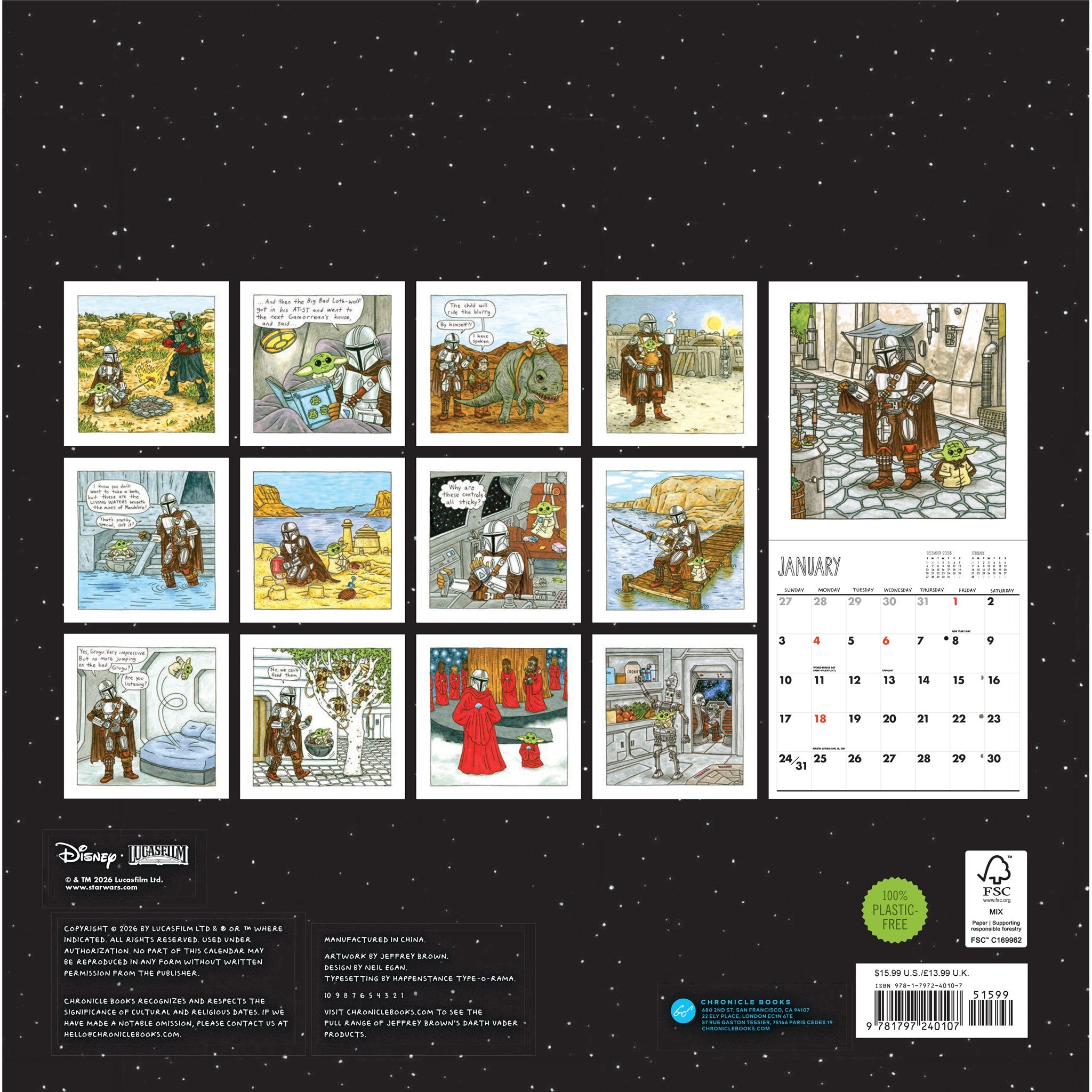 The Mandalorian and Child 2027 Wall Calendar