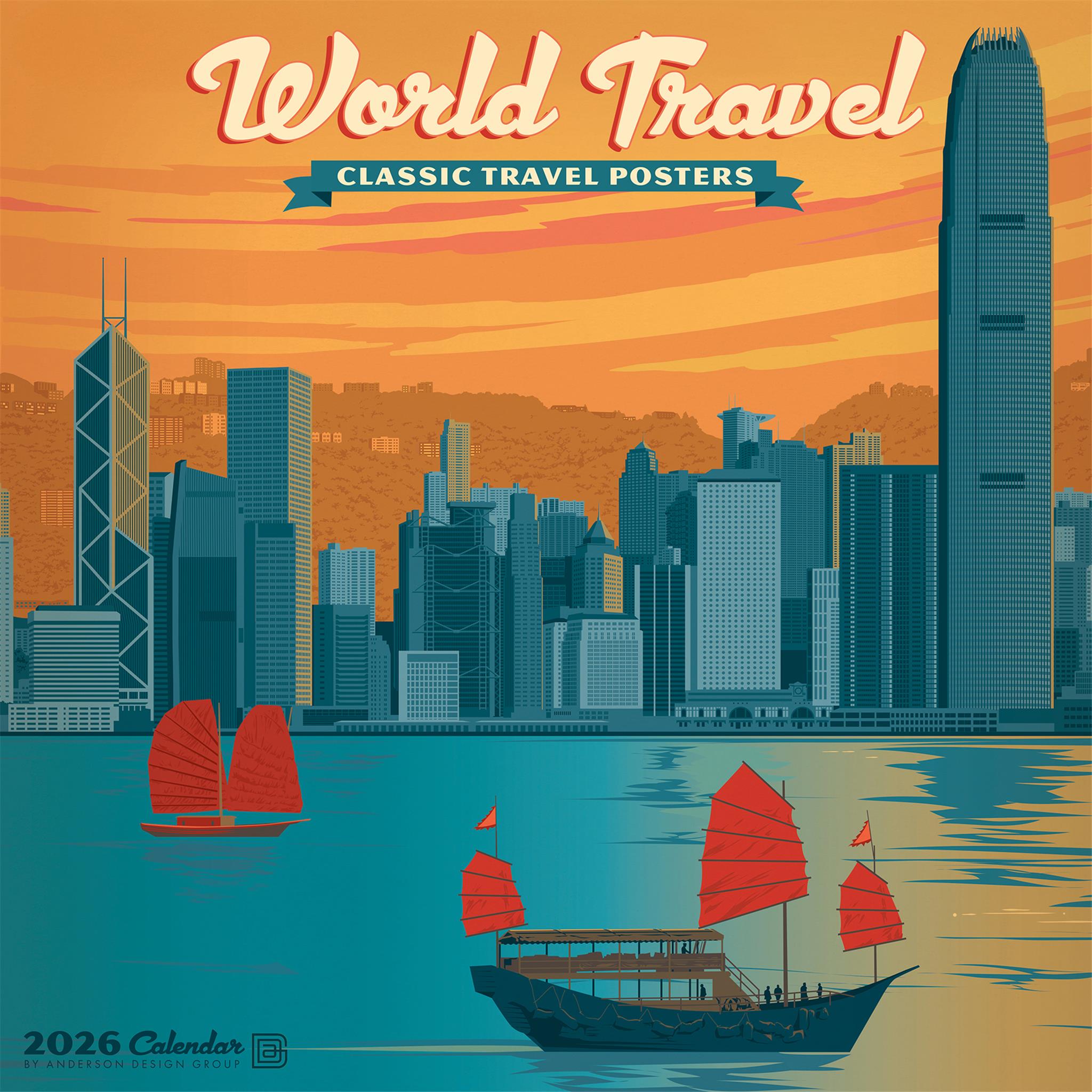 World Travel Classic Posters 2026 Wall Calendar
