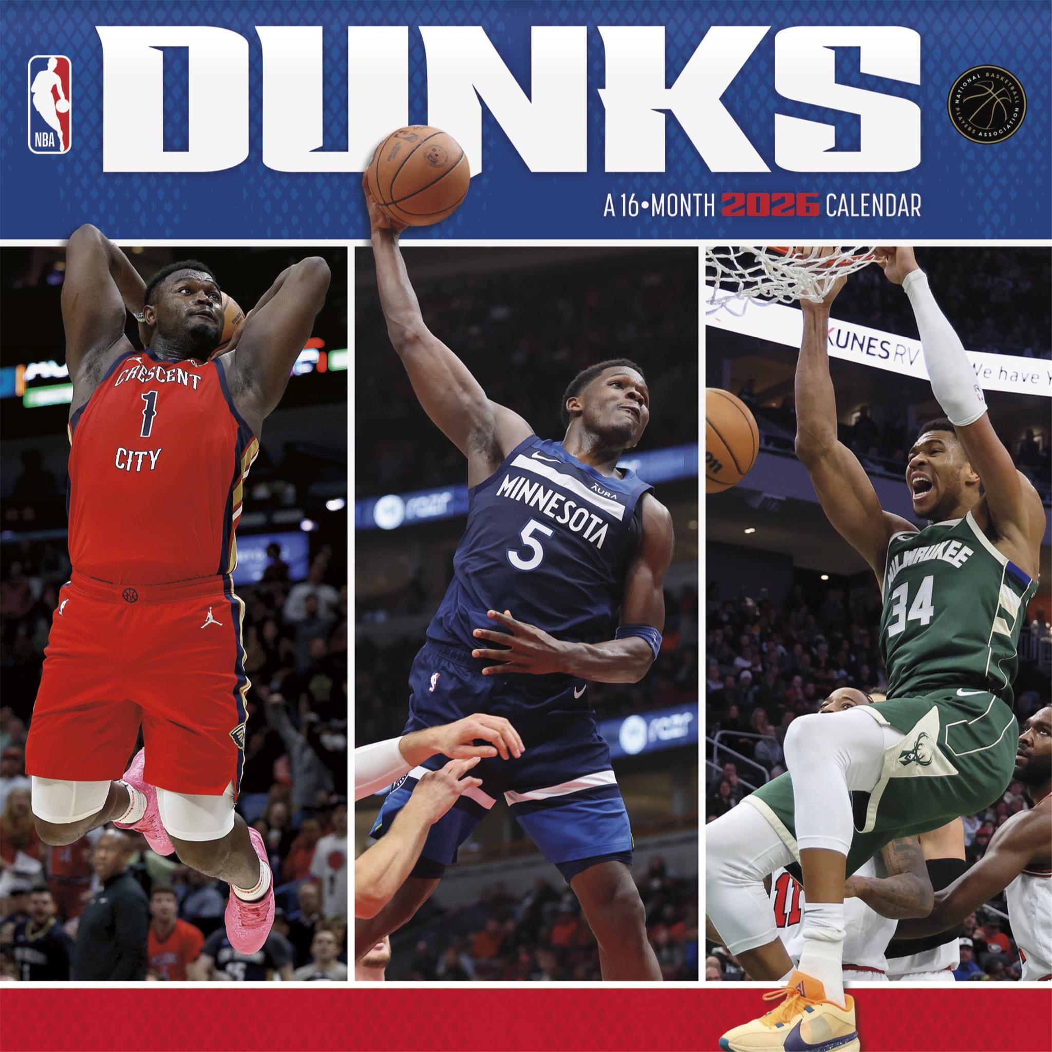 NBA Dunks 2026 Wall Calendar