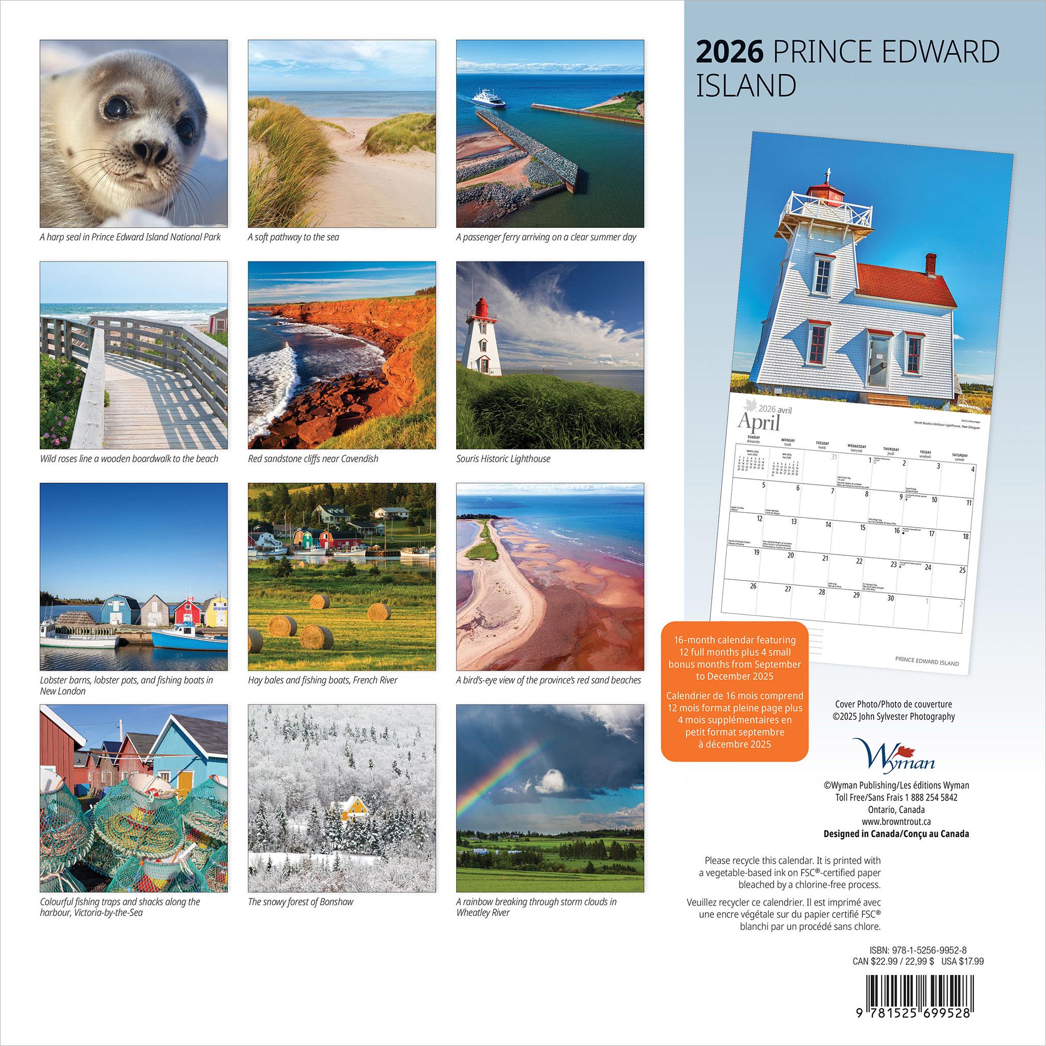 Prince Edward Island 2026 Wall Calendar - Online Only