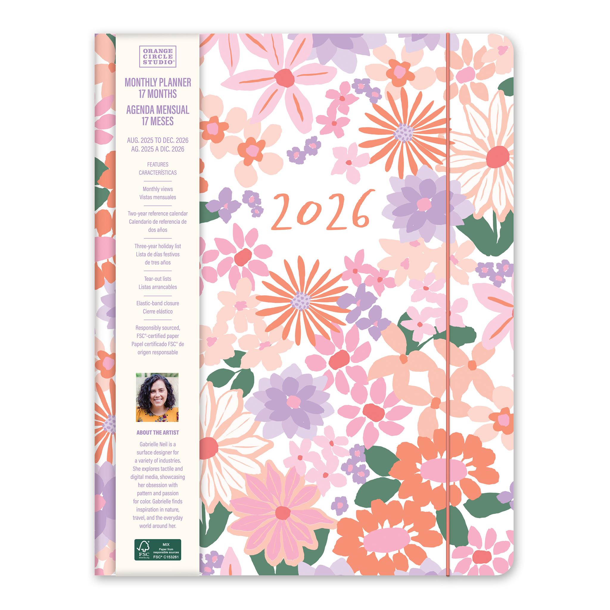 Secret Garden Just Right Bilingual 2025-2026 Monthly Planner Calendar