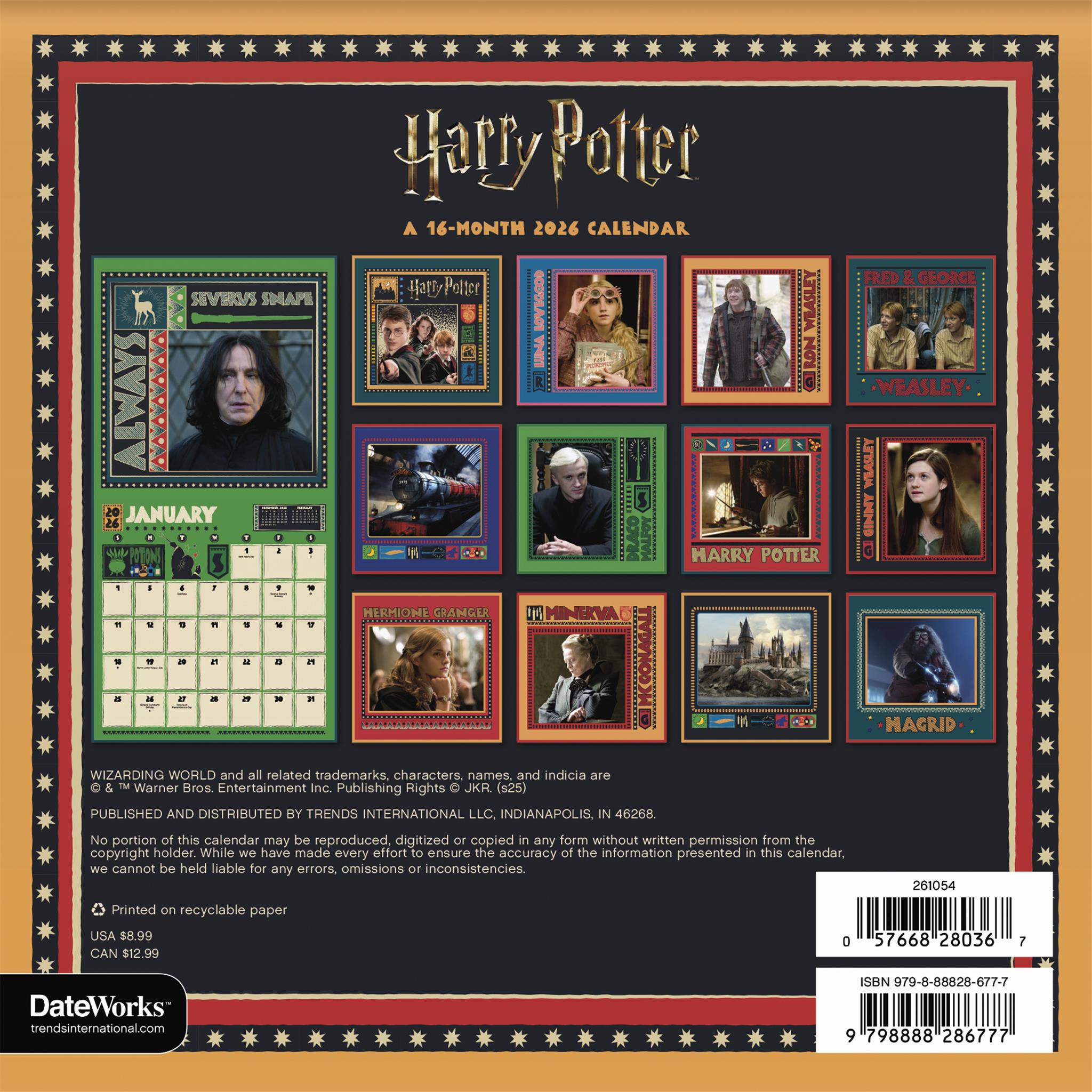 Harry Potter 2026 Mini Calendar