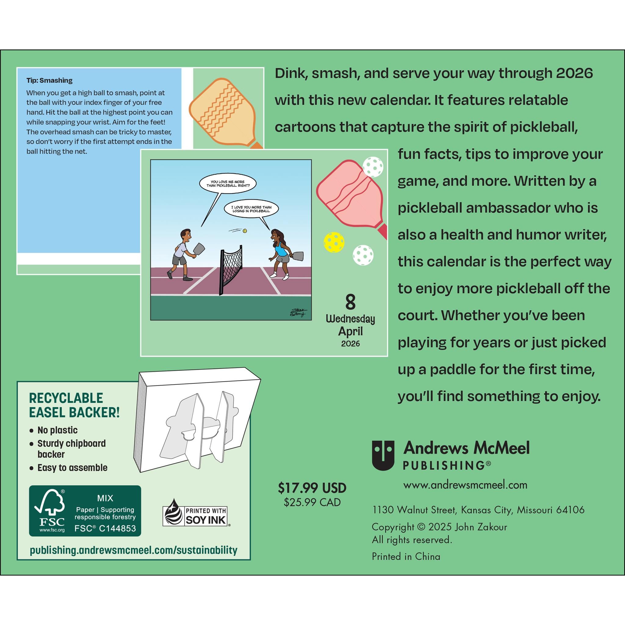 Lighter Side Of Pickleball 2026 Box Calendar - Online Only