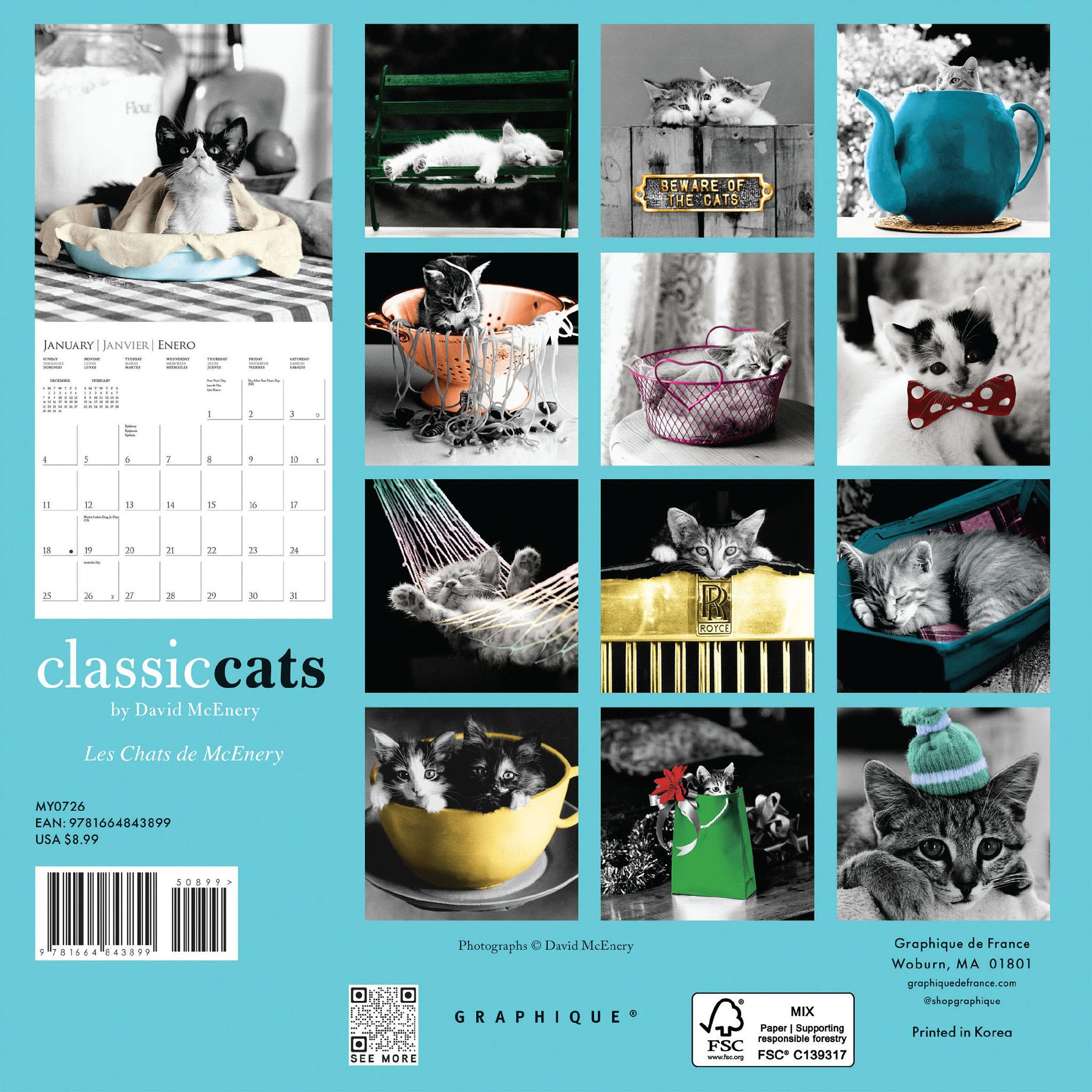 Classic Cats 2026 Mini Calendar