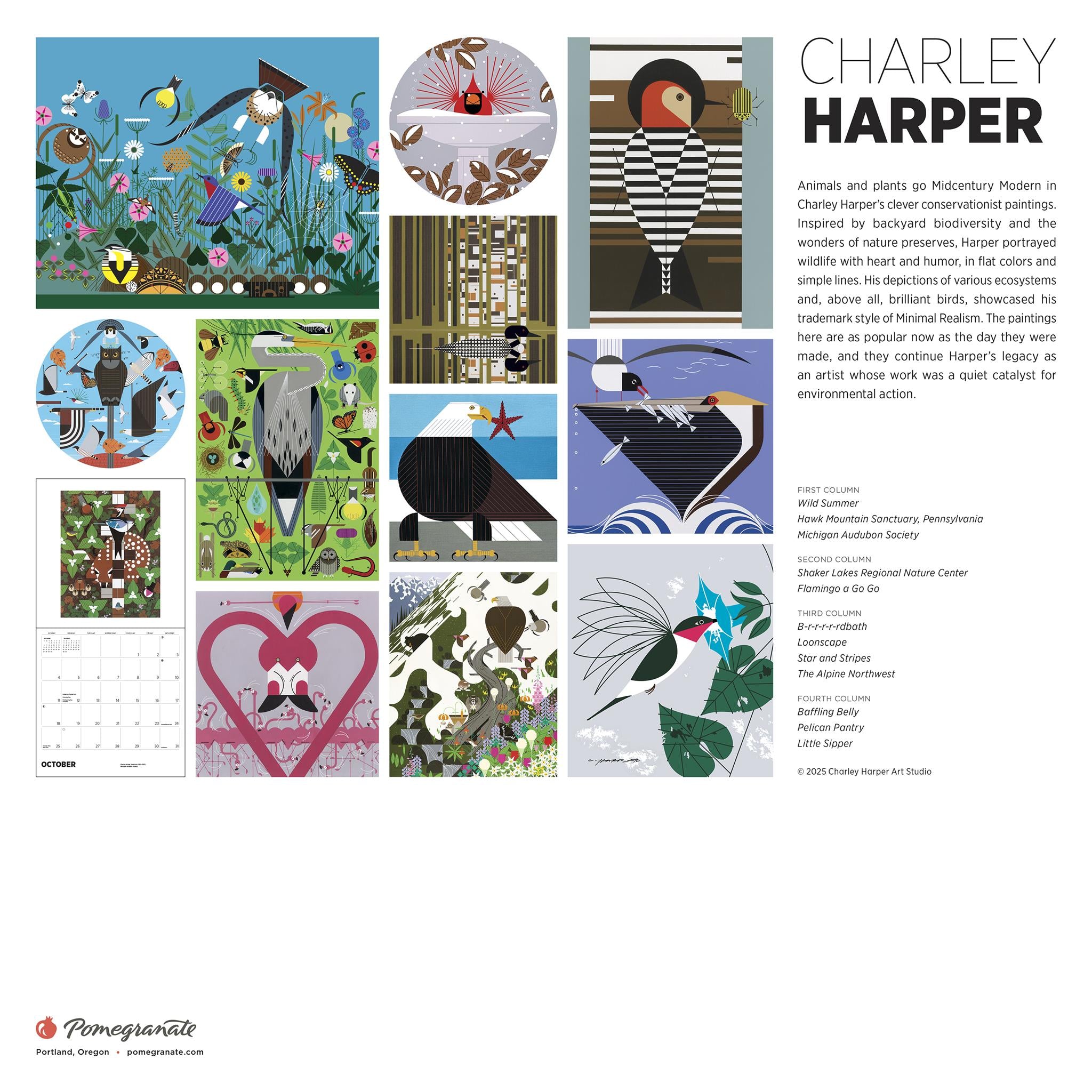 Charley Harper 2026 Wall Calendar