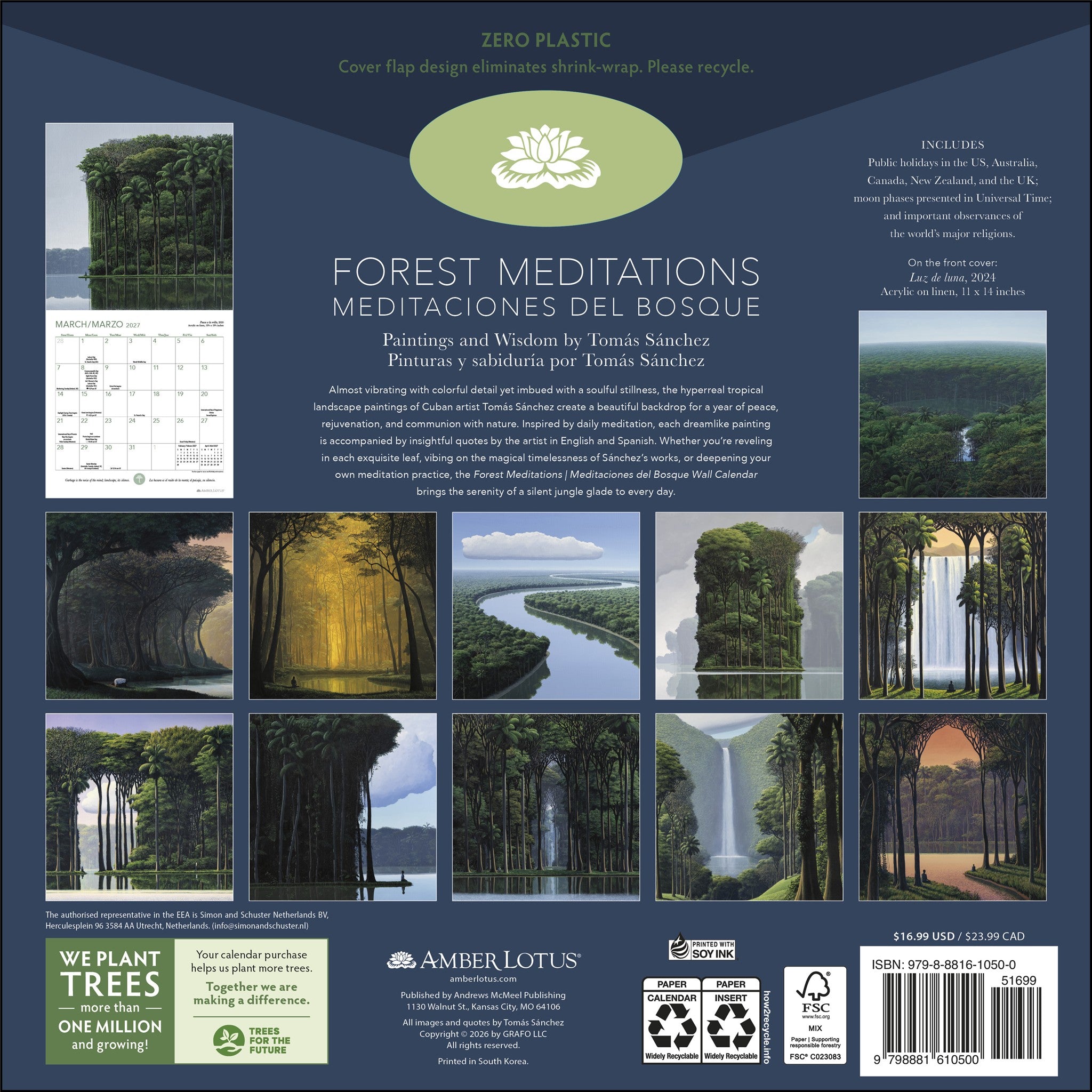Forest Meditations 2027 Wall Calendar / Meditaciones del Bosque 2027 Calendario