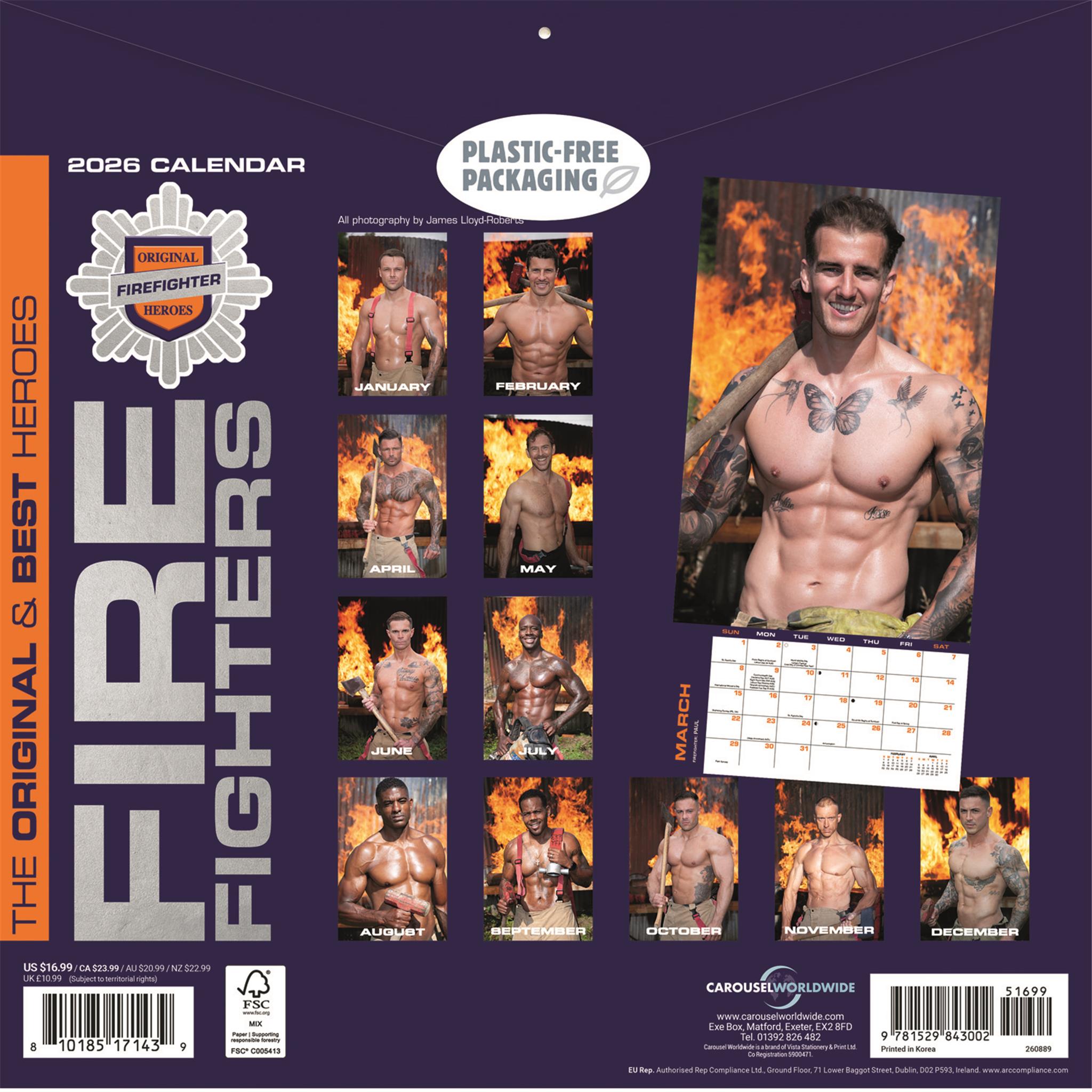Firefighters 2026 Wall Calendar