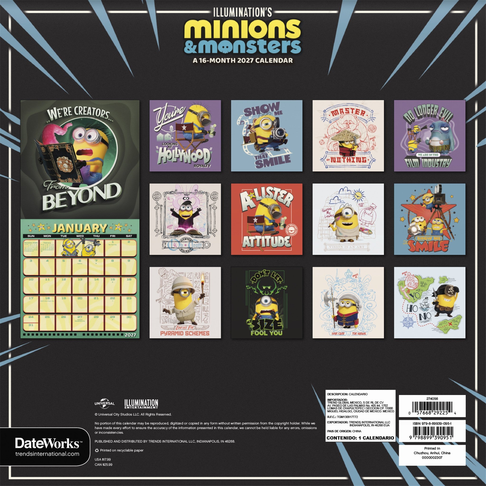 Minions and Monsters 2027 Wall Calendar