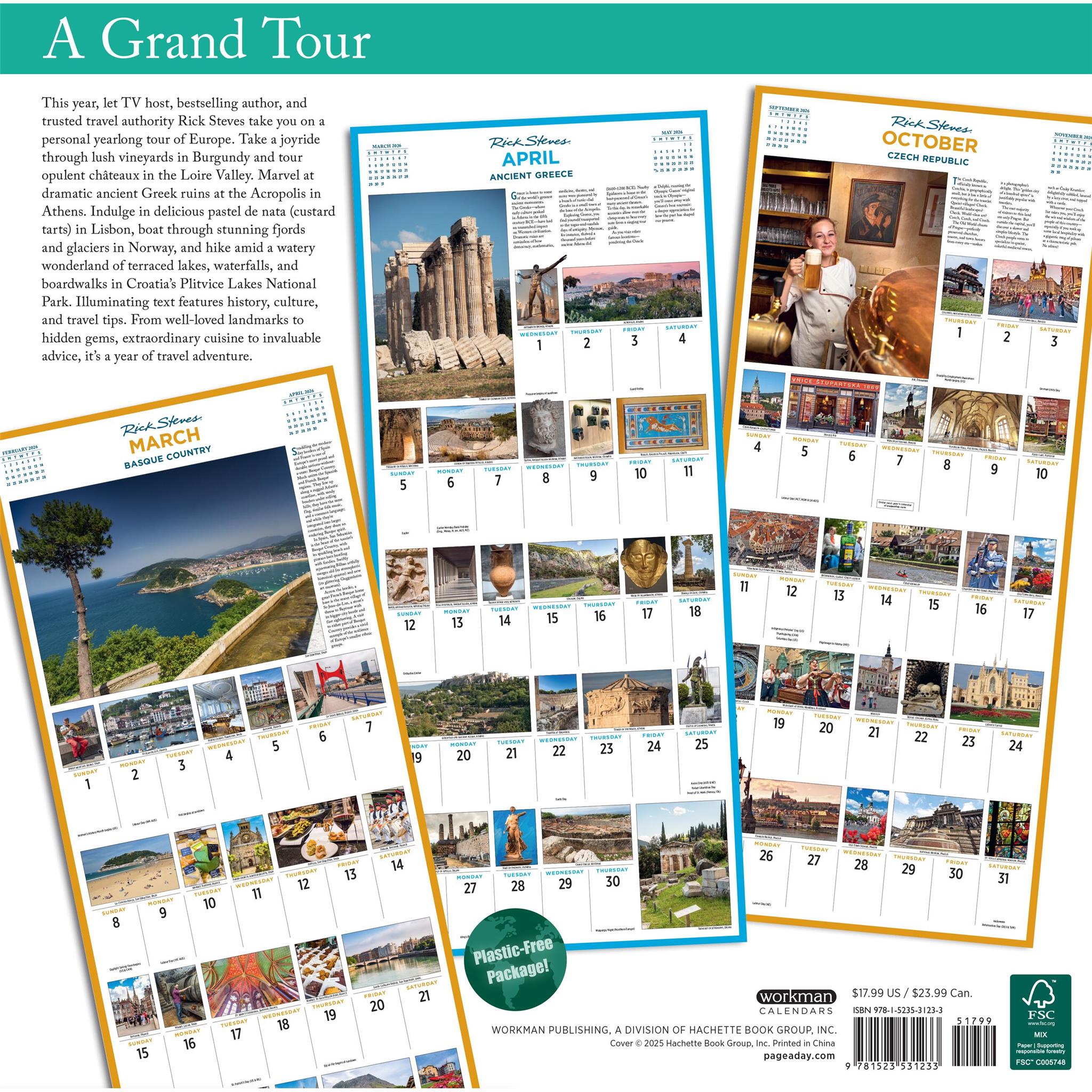 Europe 365 Rick Steves 2026 Wall Calendar