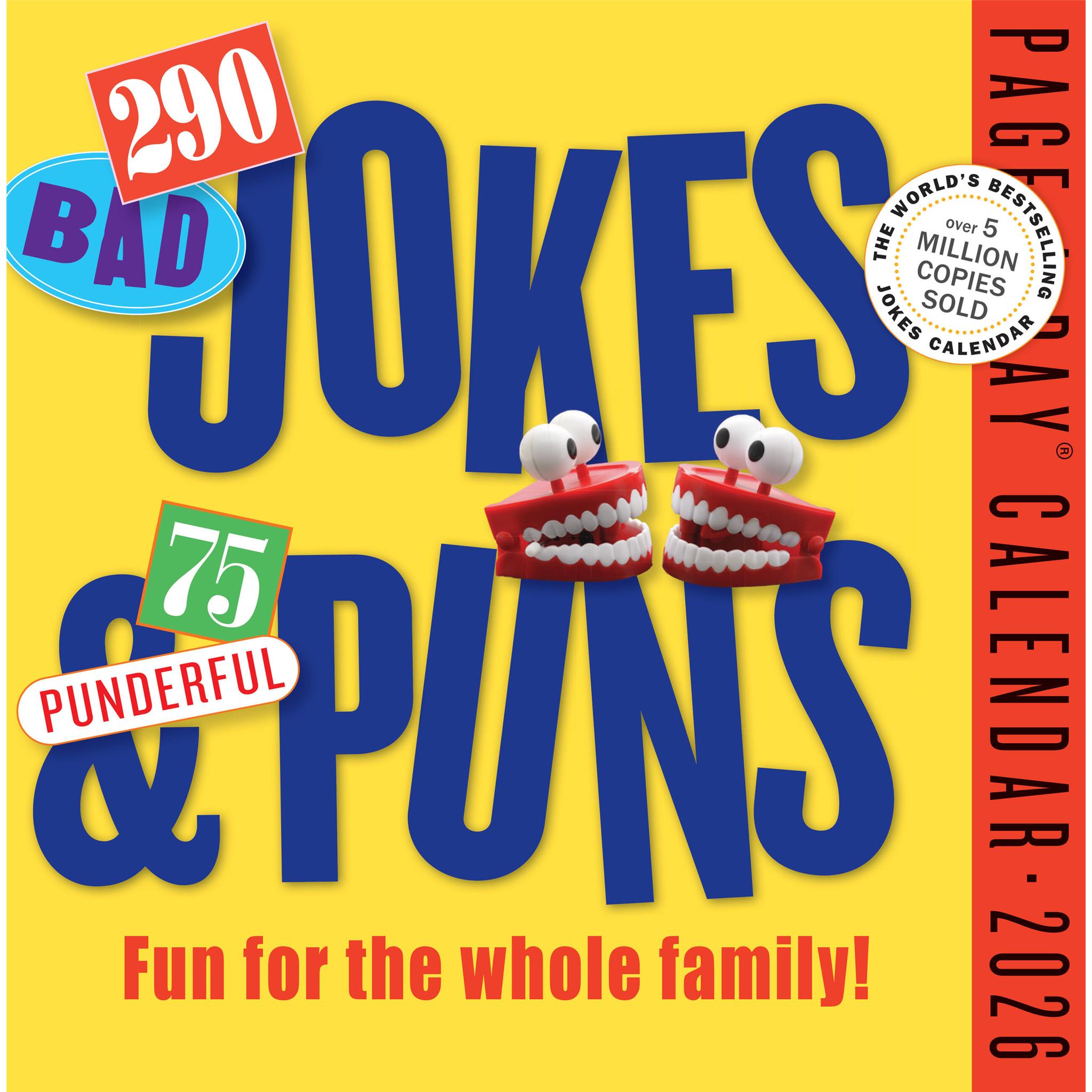 Bad Jokes And Punderful Puns 2026 Box Calendar front cover