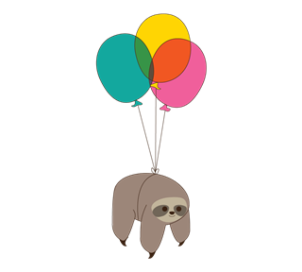 Balloon Sloth Vinyl Sticker
