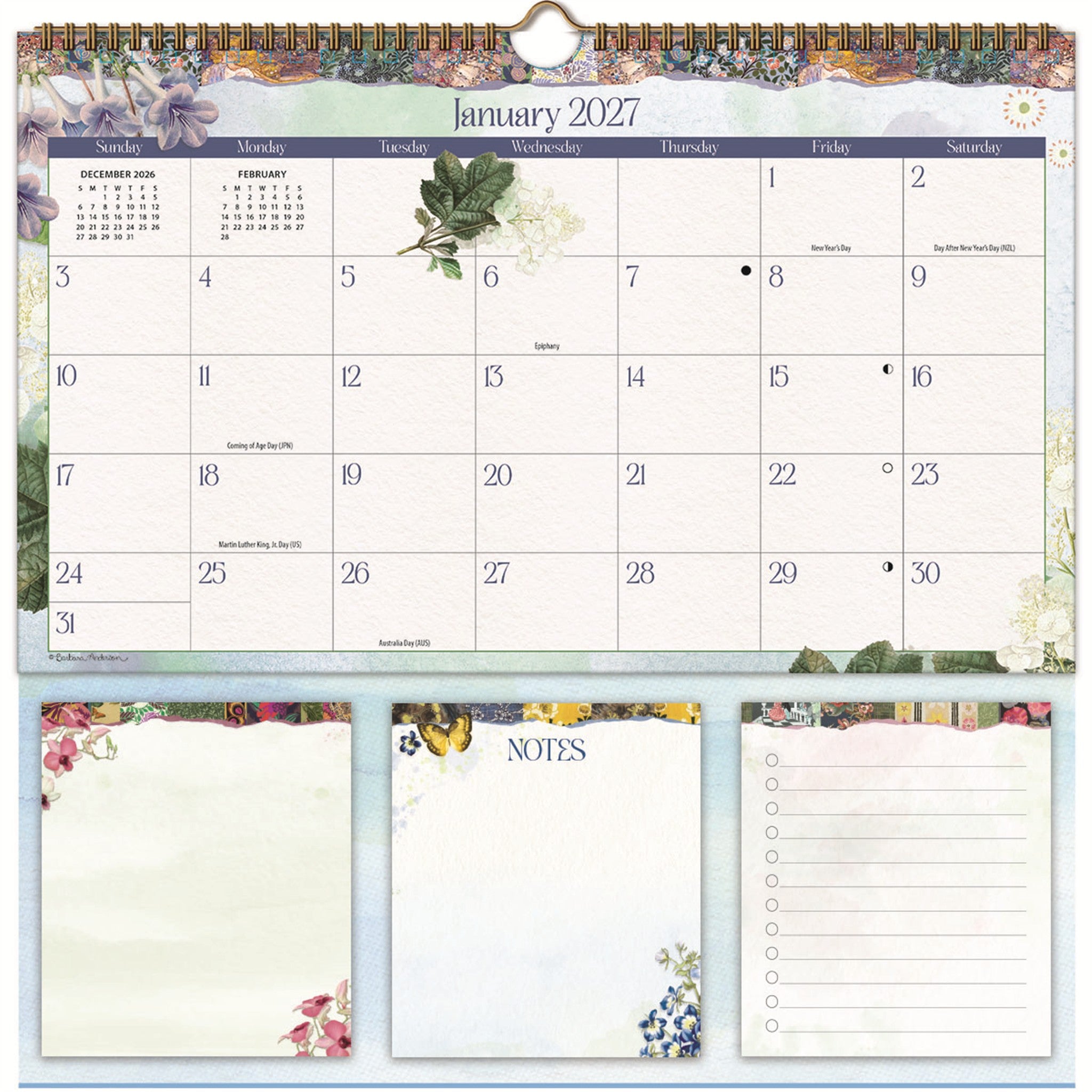 Botanical Gardens Memomate 2027 Wall Calendar - Online Only
