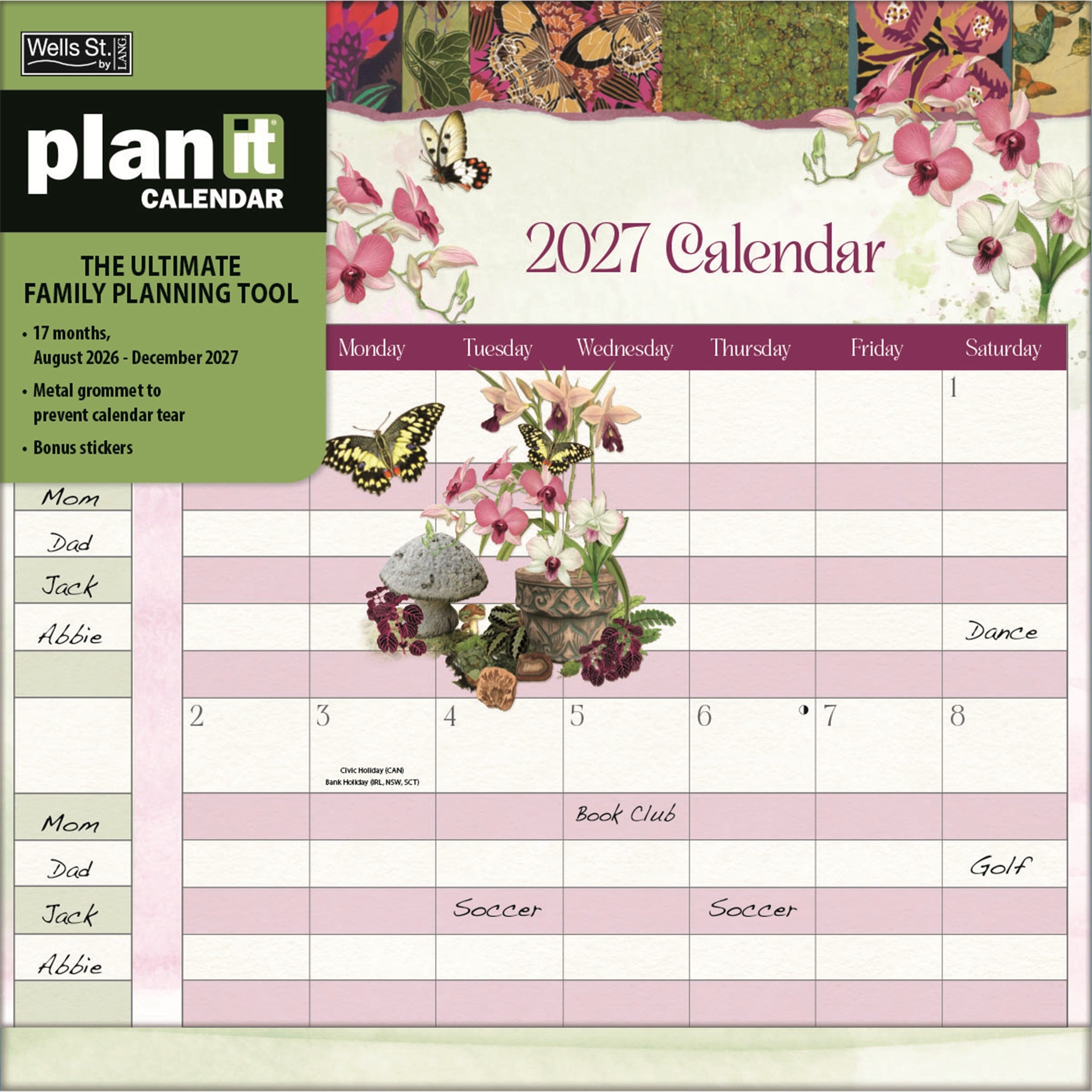 Botanical Gardens Plan it 2026-2027 Wall Calendar