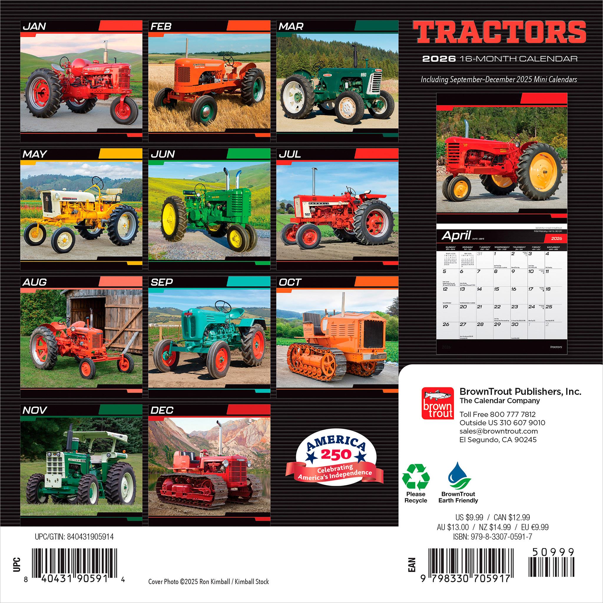 Tractors 2026 Mini Calendar