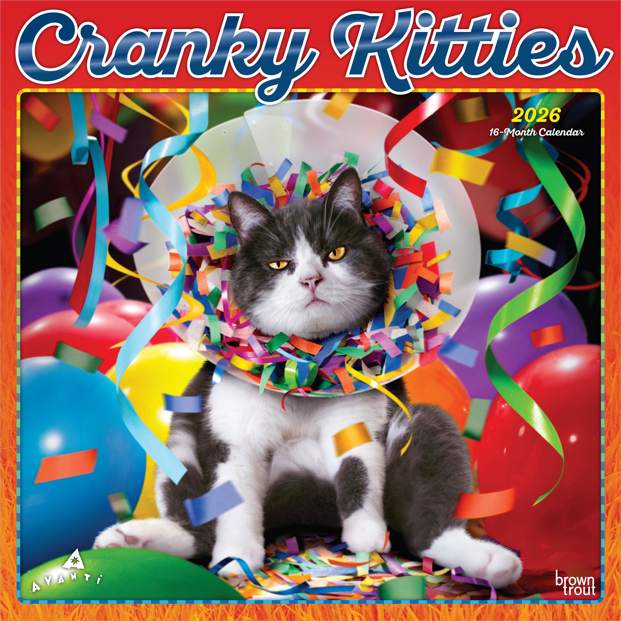 Avanti Cranky Kitties 2026 Wall Calendar - Online Only