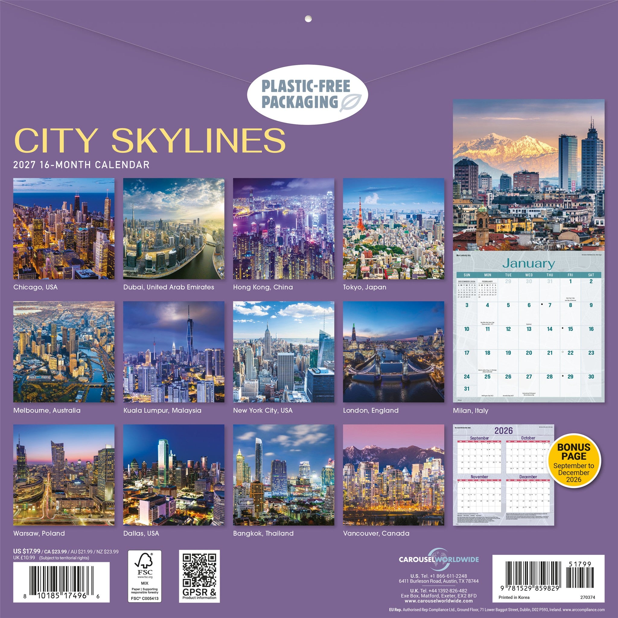 City Skylines 2027 Wall Calendar