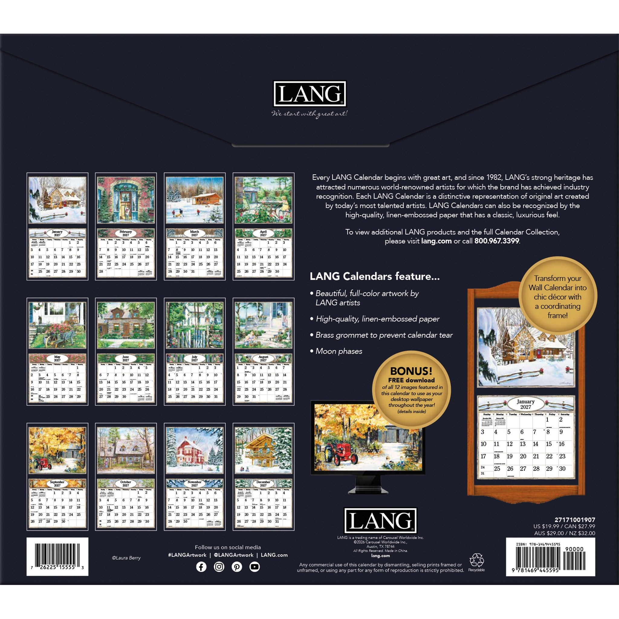 Country Welcome Special Edition with Print 2027 Wall Calendar