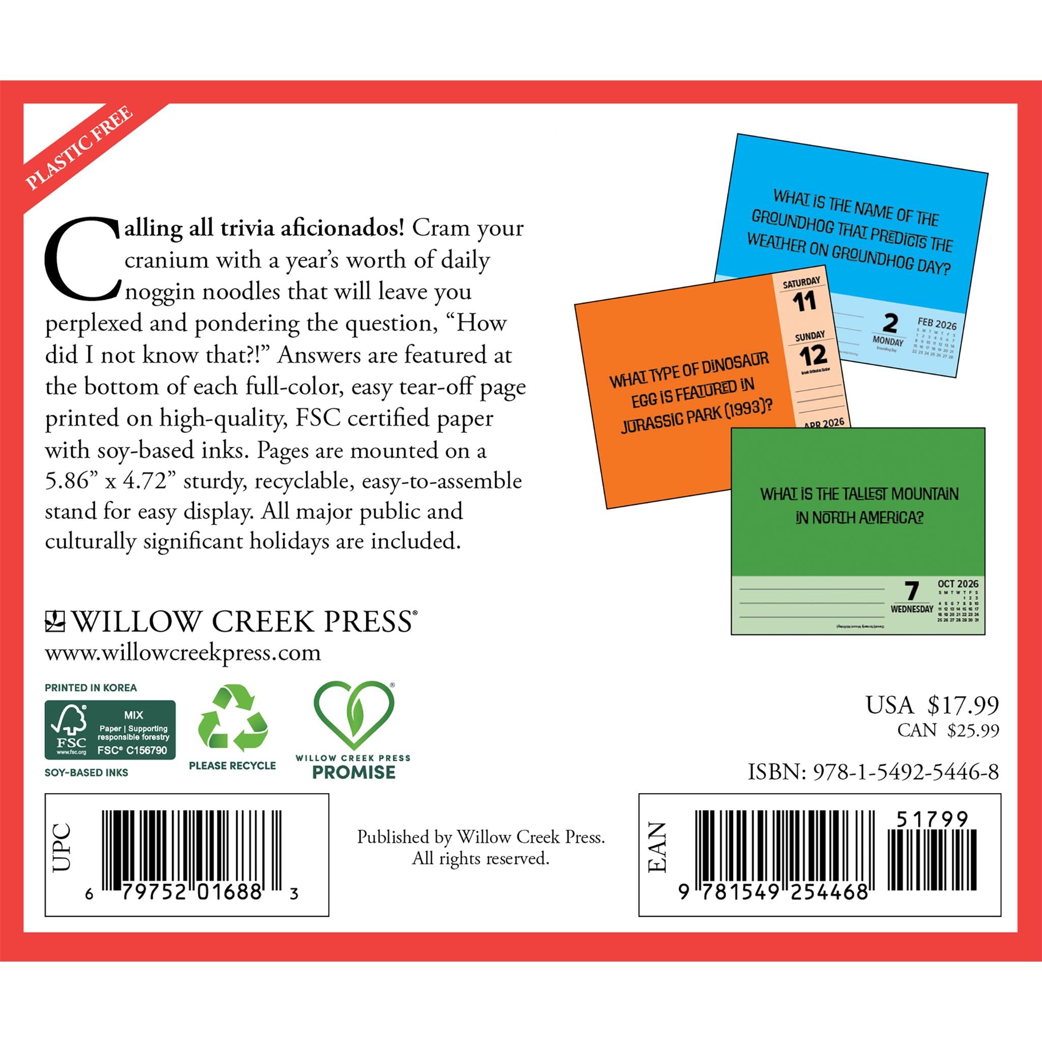 Trivia Night Daily 2026 Box Calendar - Online Only