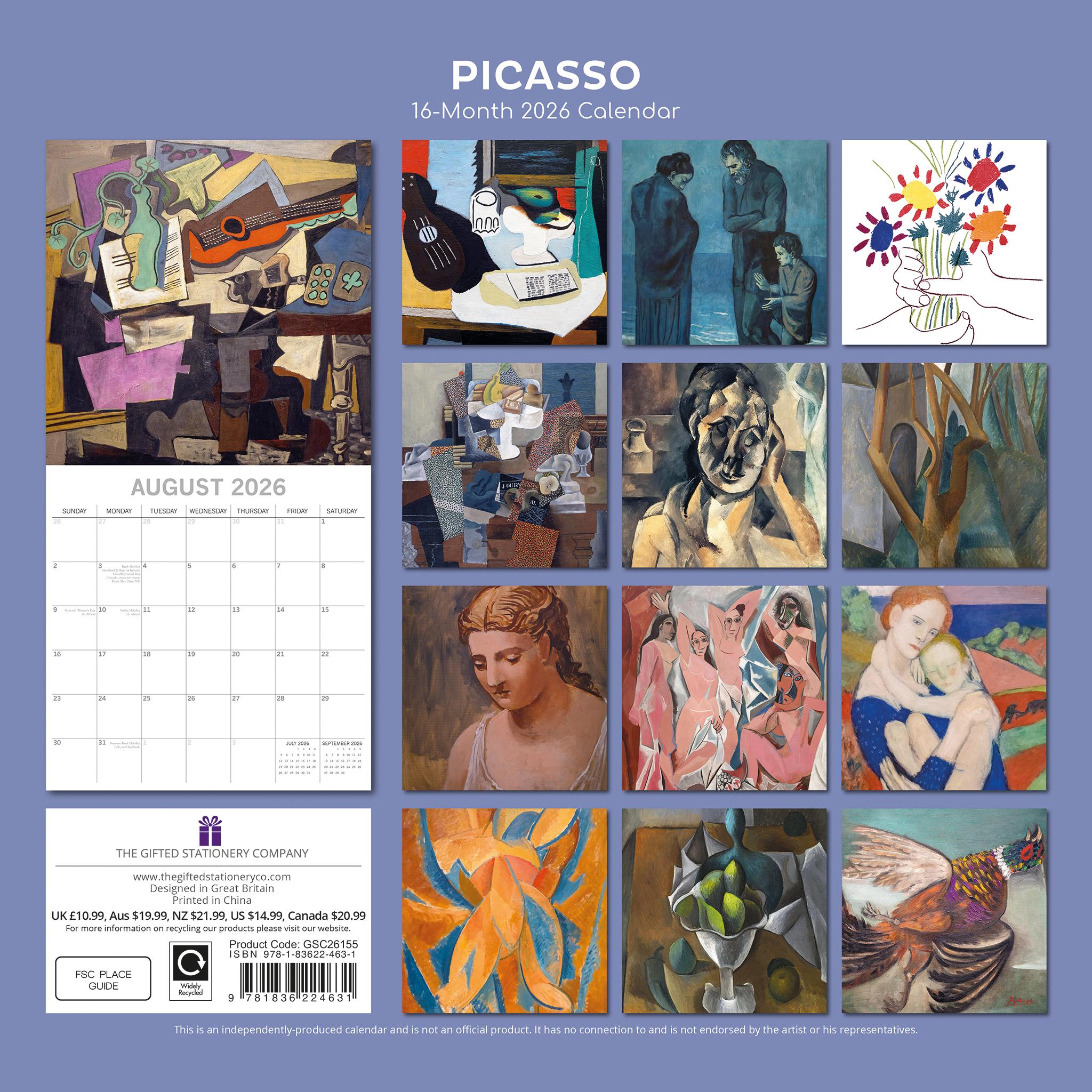 Picasso 2026 Wall Calendar