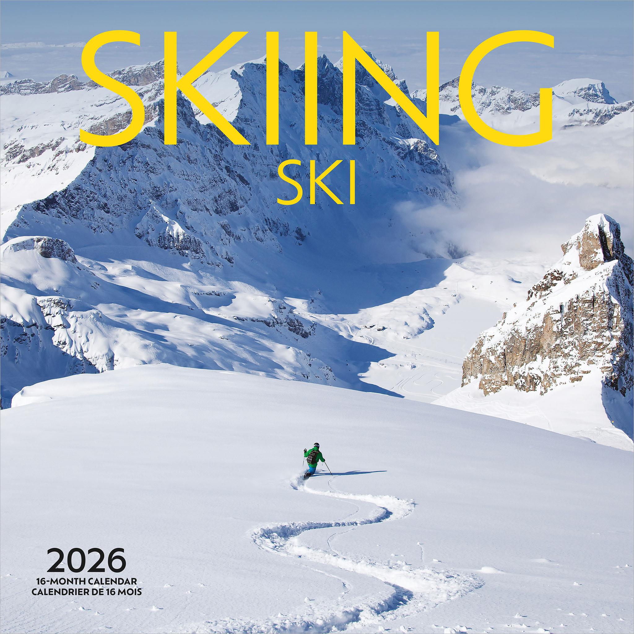 Skiing 2026 Wall Calendar