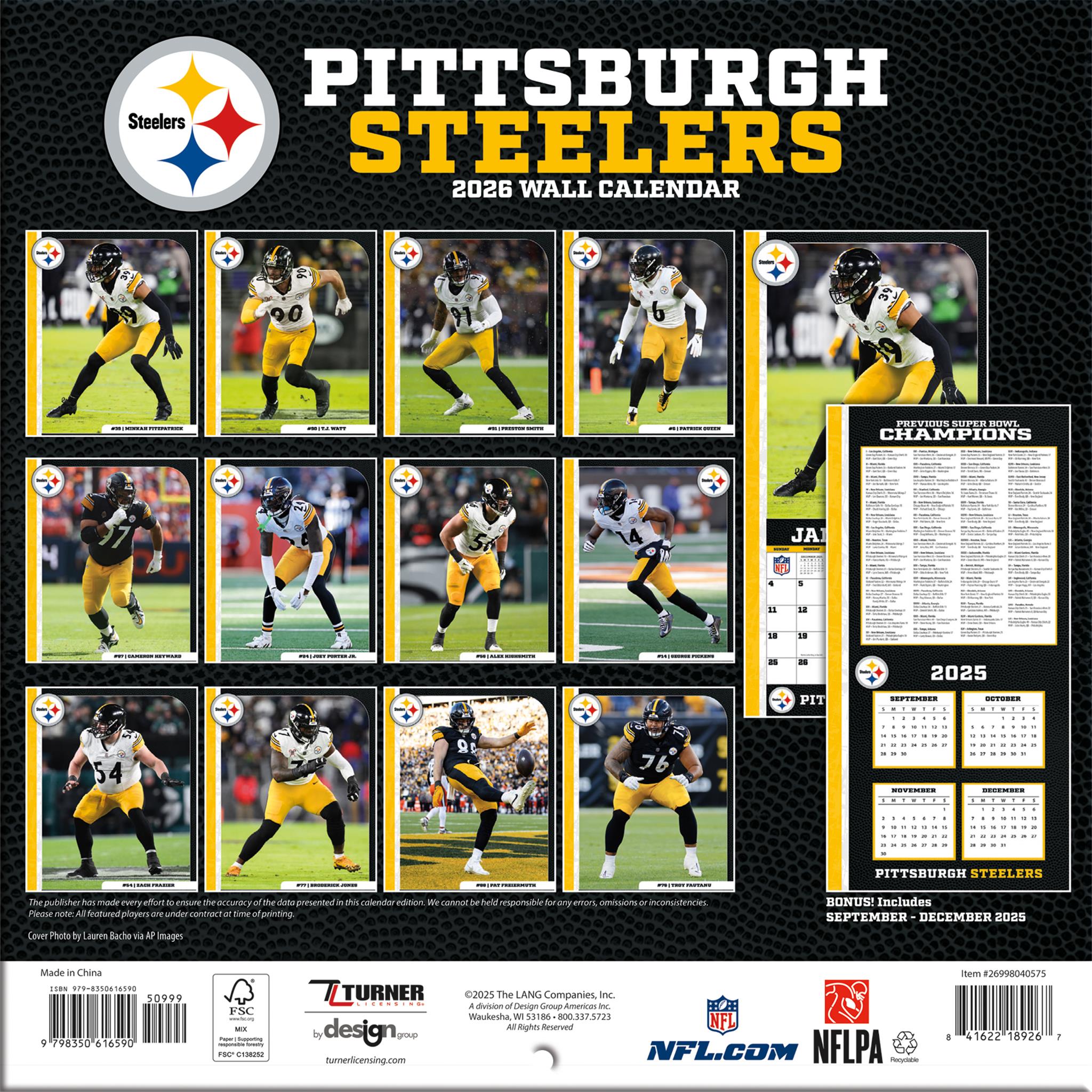 NFL Pittsburgh Steelers 2026 Mini Calendar - Online Only