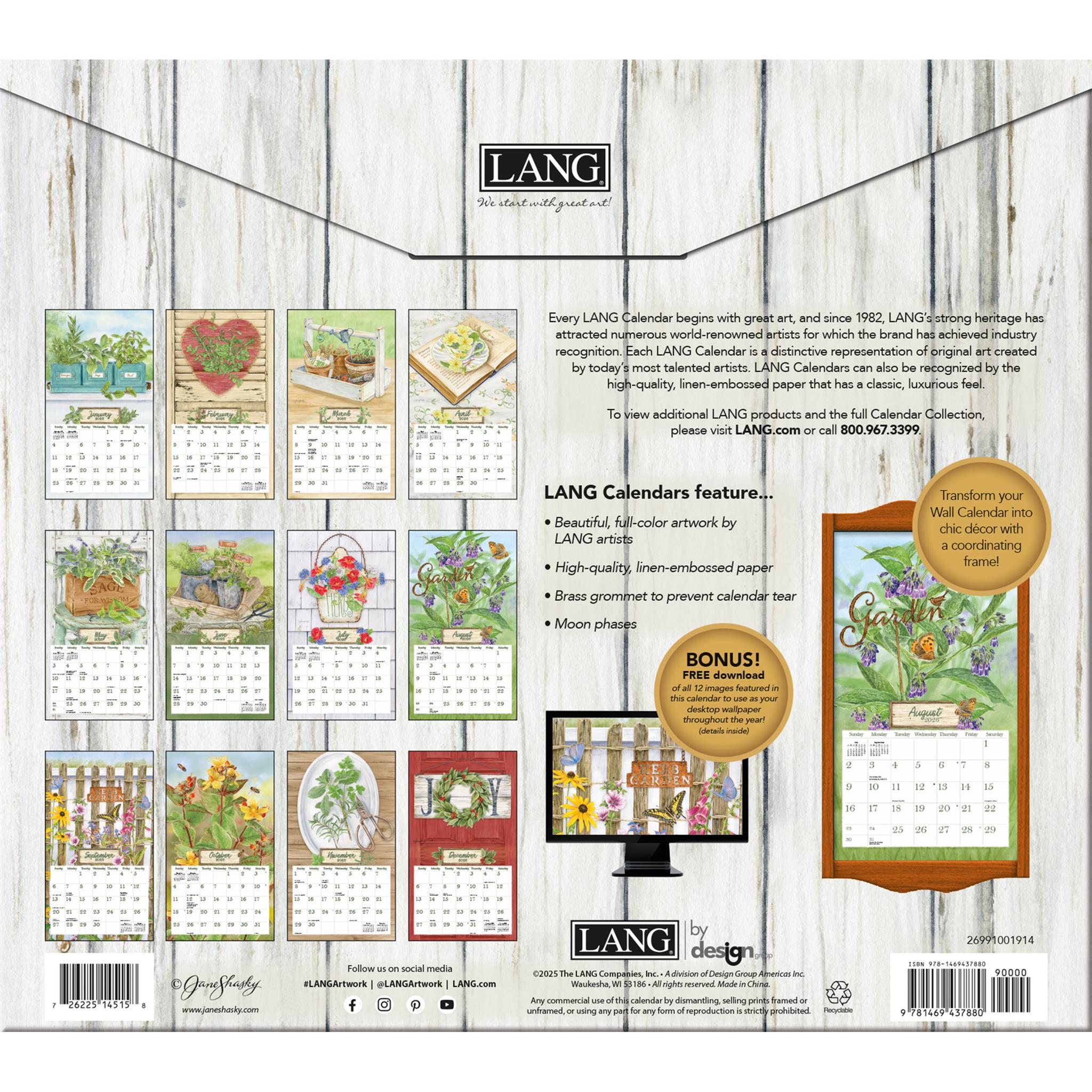 Herb Garden 2026 Deluxe Wall Calendar - Online Only