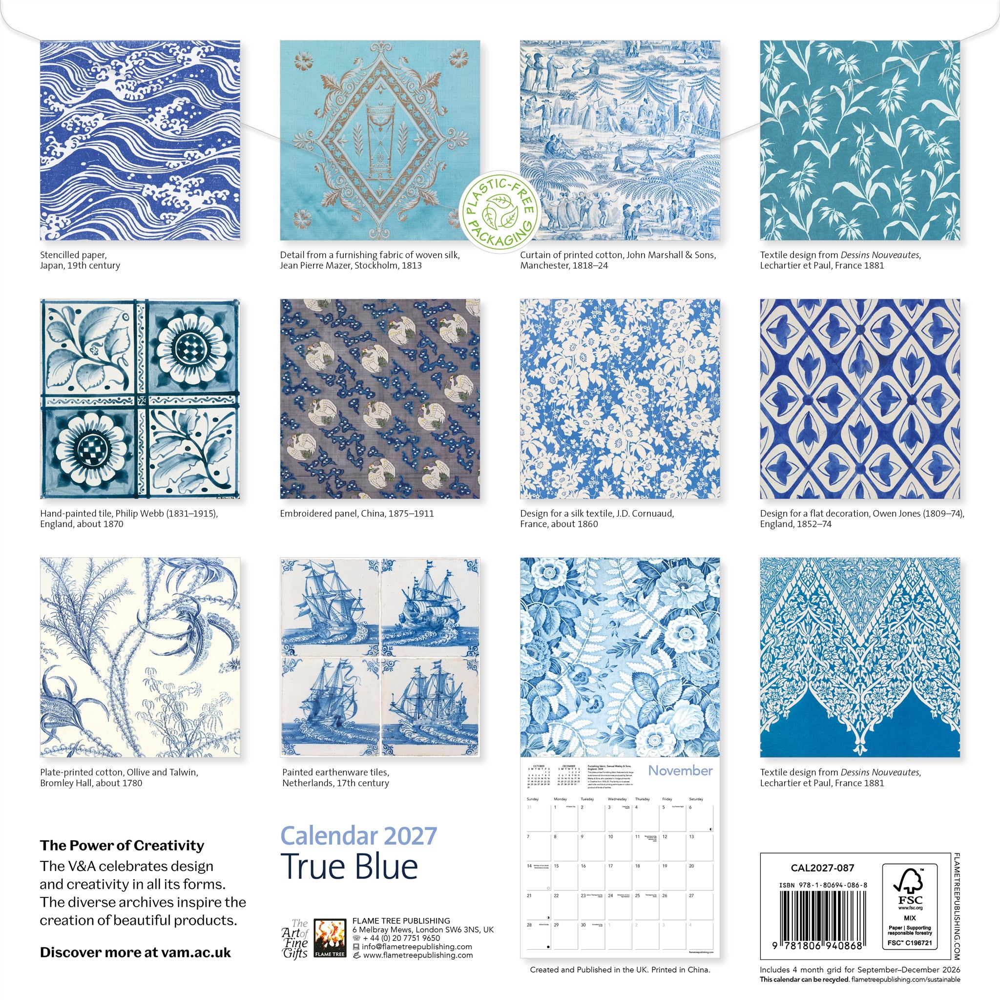 V&A: True Blue 2027 Wall Calendar - Online Only