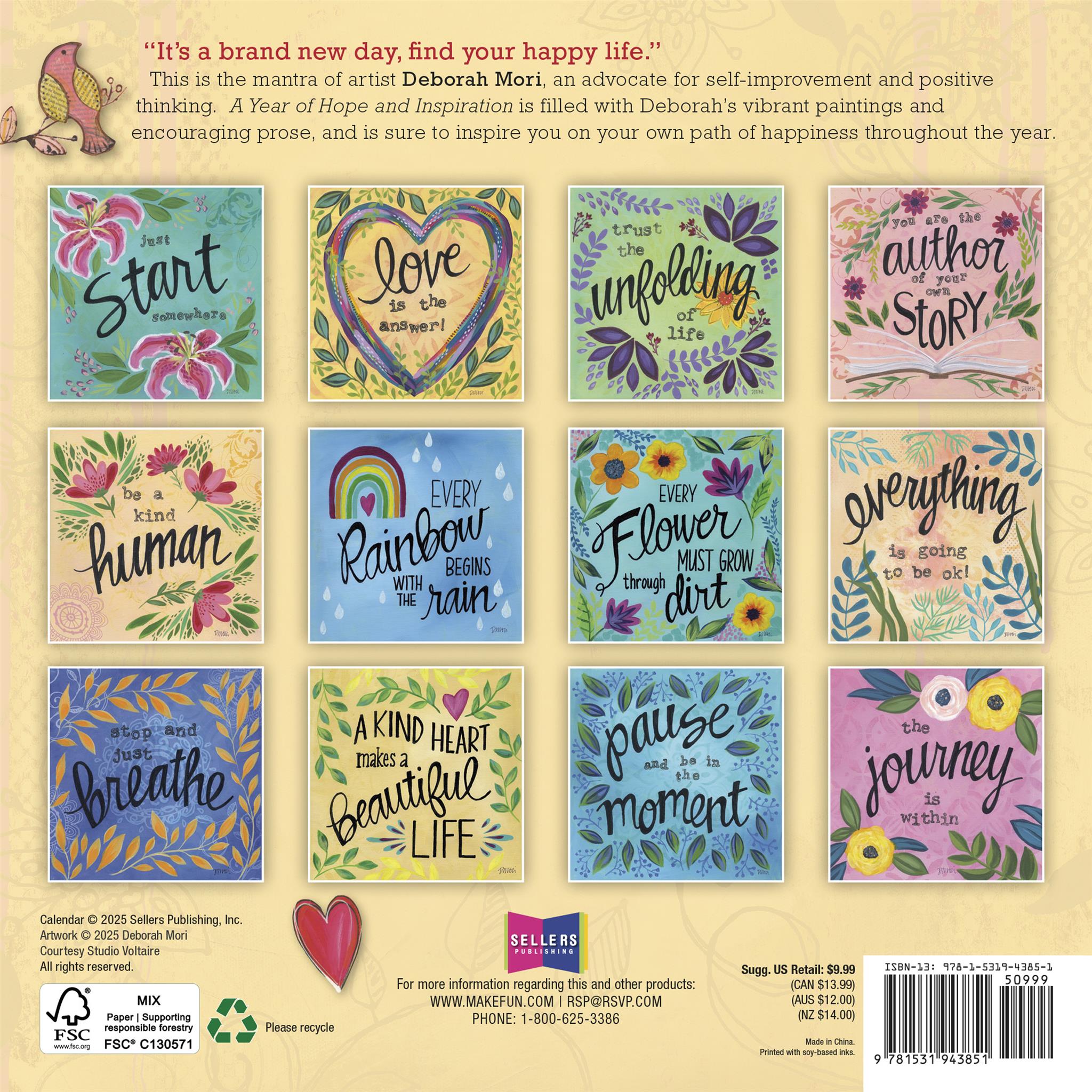 Year Of Hope And Inspiration 2026 Mini Calendar