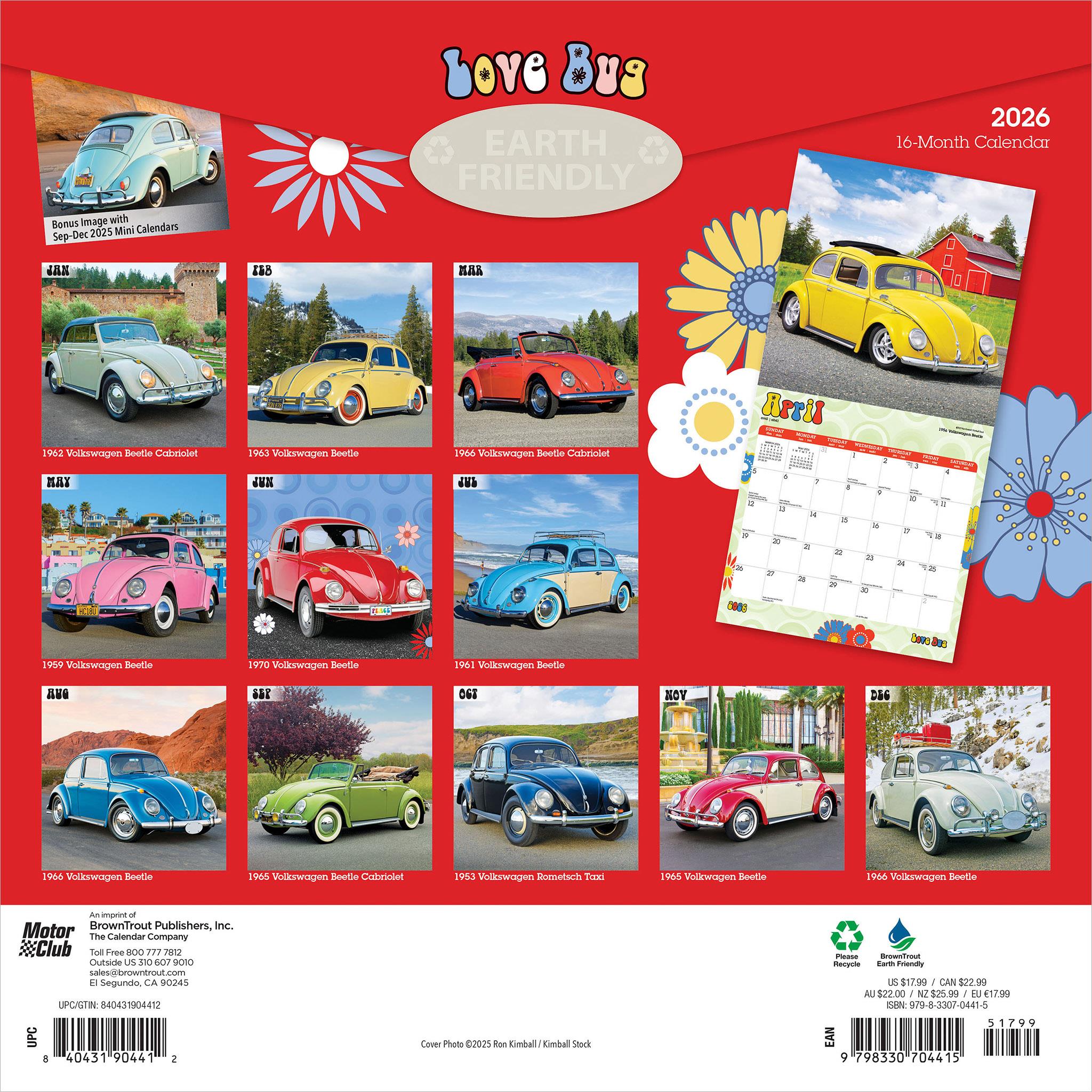 Love Bug 2026 Wall Calendar