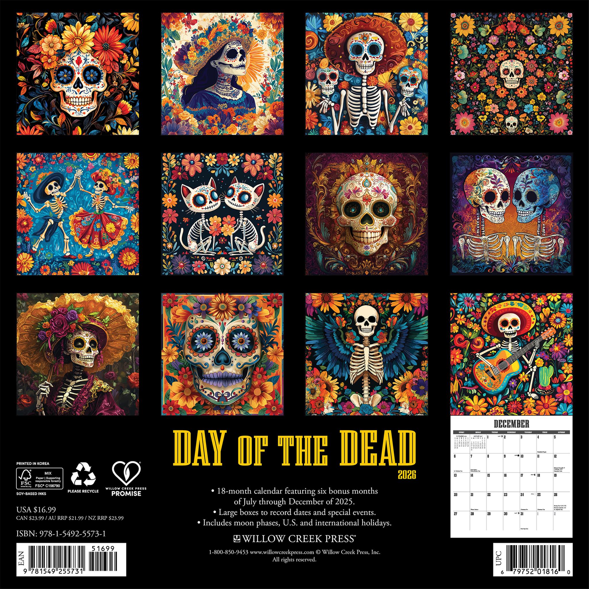 Day Of The Dead 2026 Wall Calendar