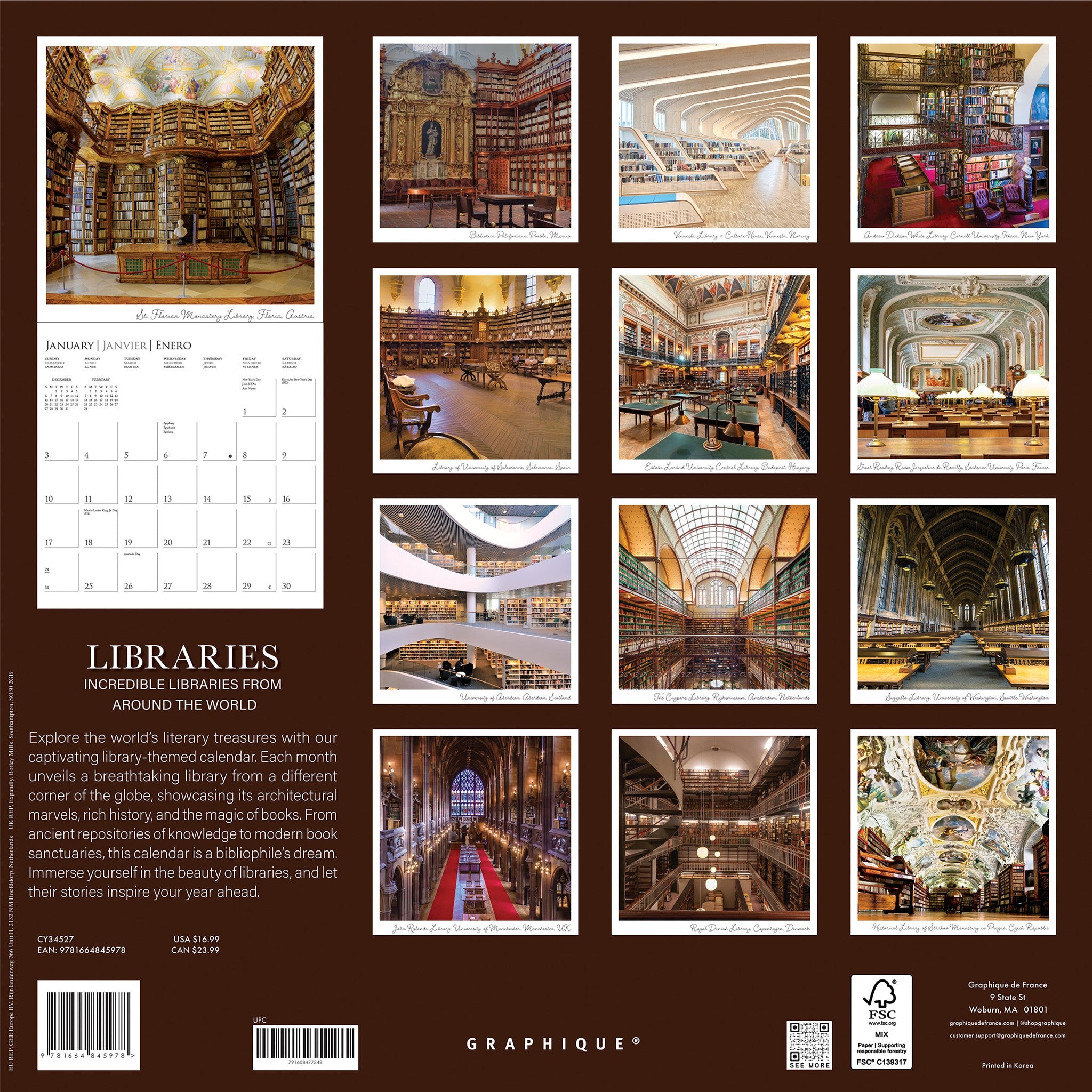 Libraries 2027 Wall Calendar