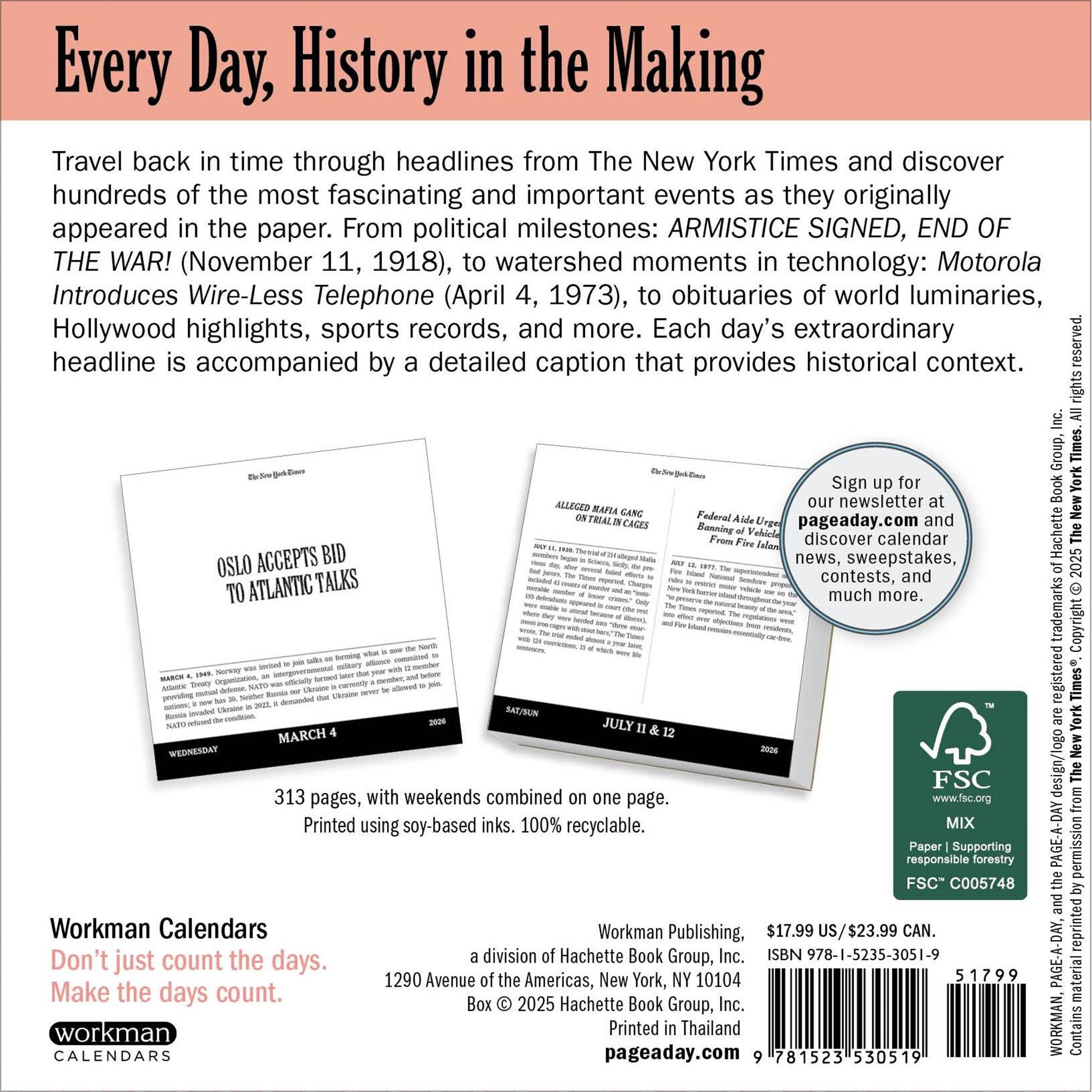 The New York Times Headlines In History 2026 Box Calendar - Online Only