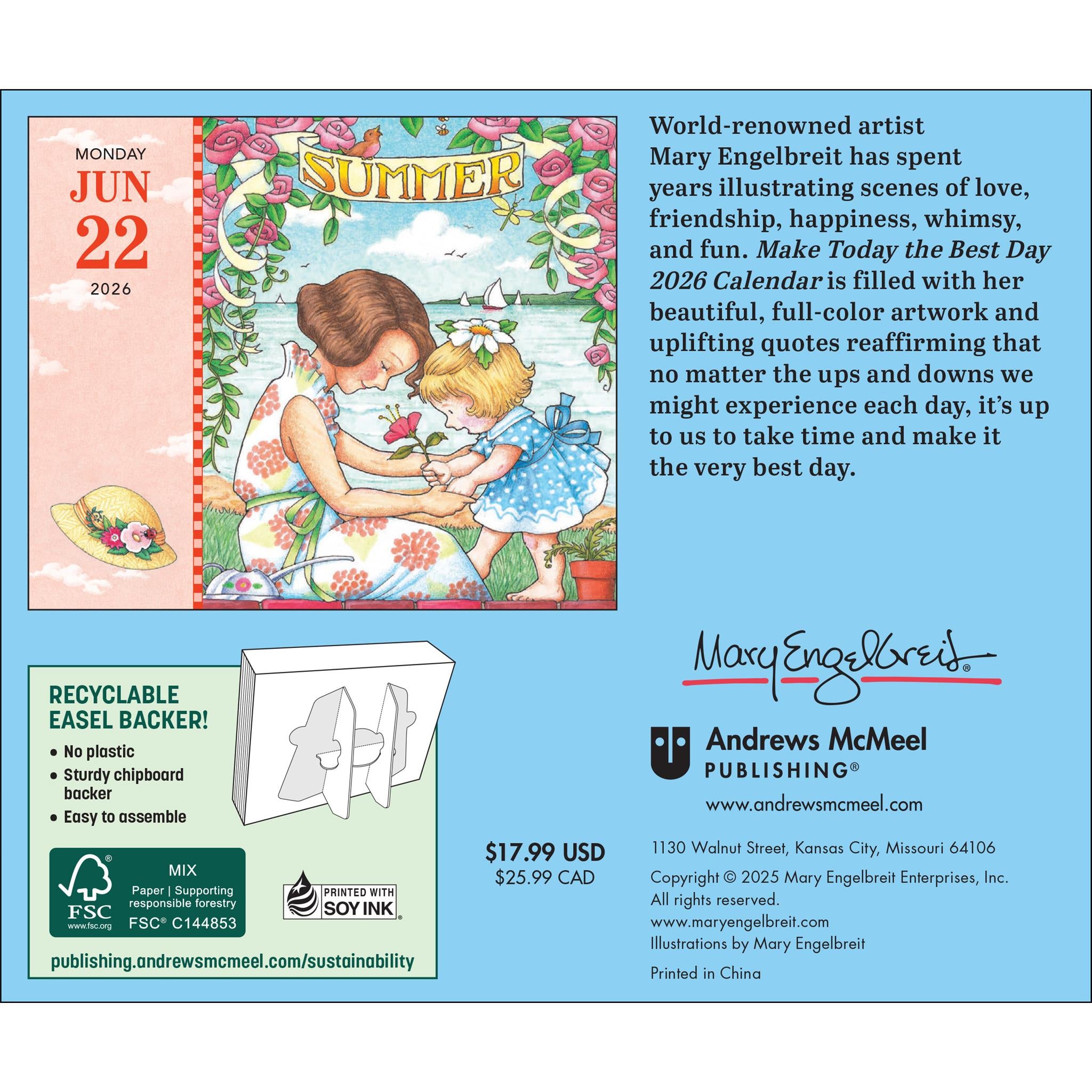 Mary Engelbreits Make Today The Best Day 2026 Box Calendar