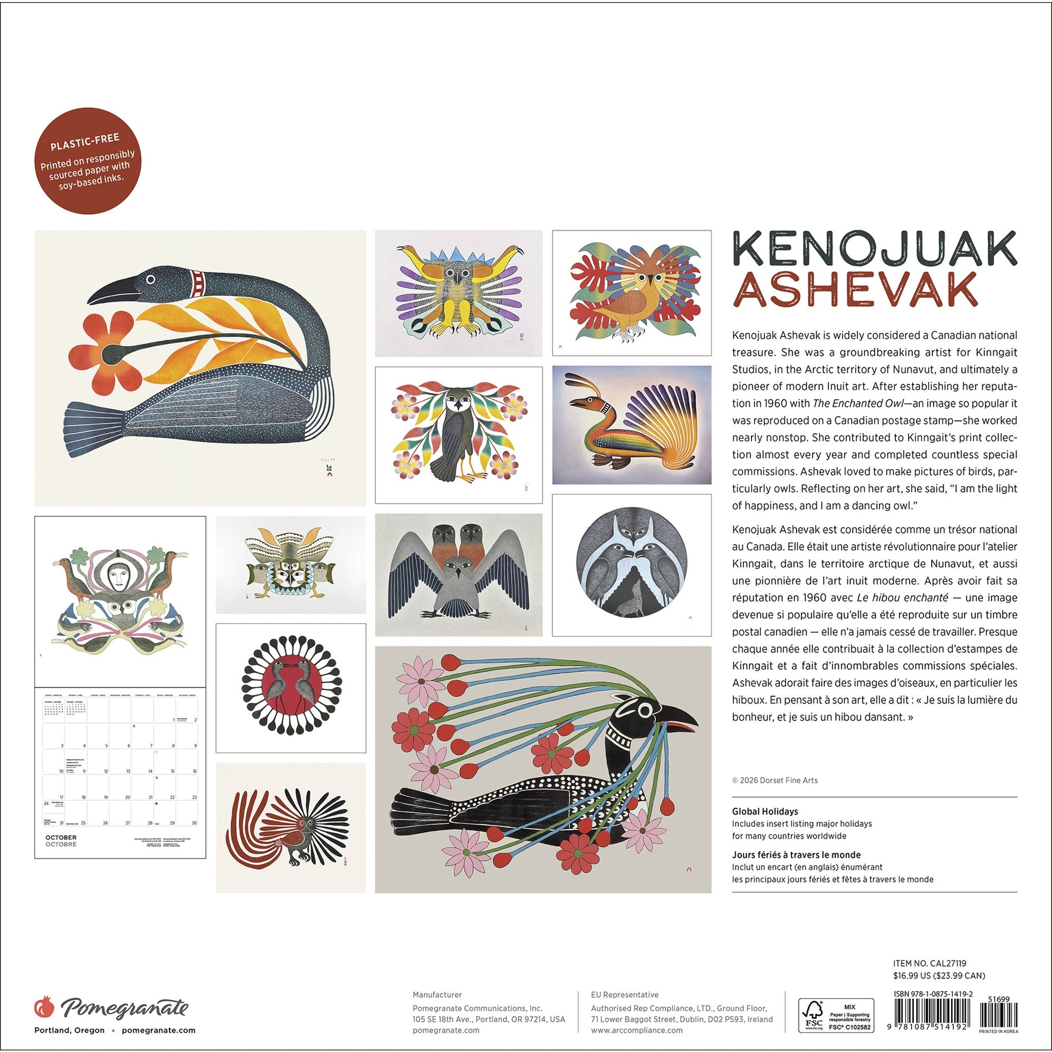 Kenojuak Ashevak 2027 Wall Calendar
