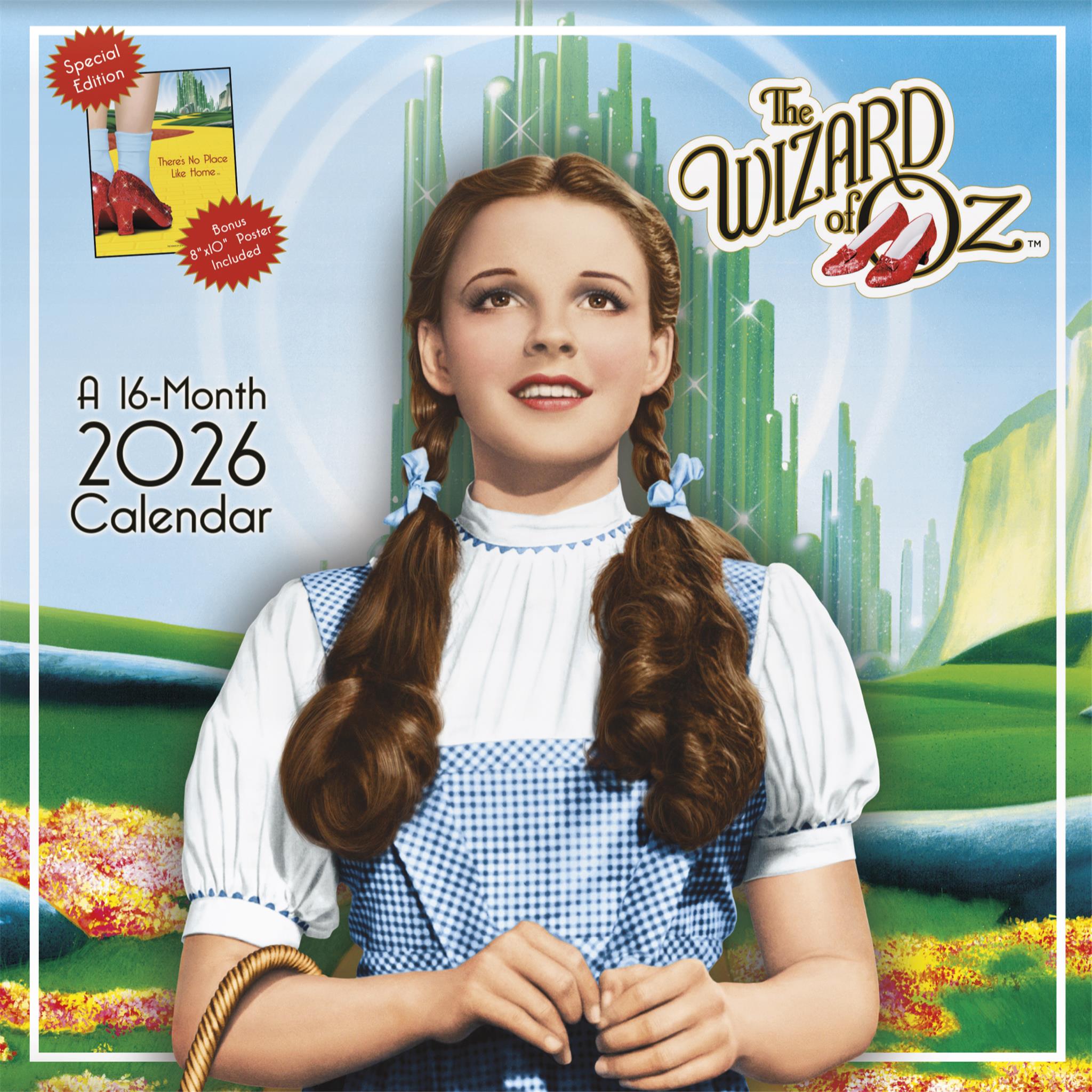 The Wizard Of Oz Exclusive with Print 2026 Deluxe Wall Calendar