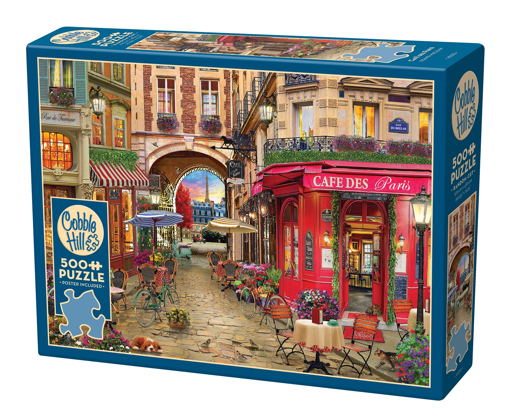 625012450331 Cafe des Paris 500 Piece Puzzle Cobble Hill