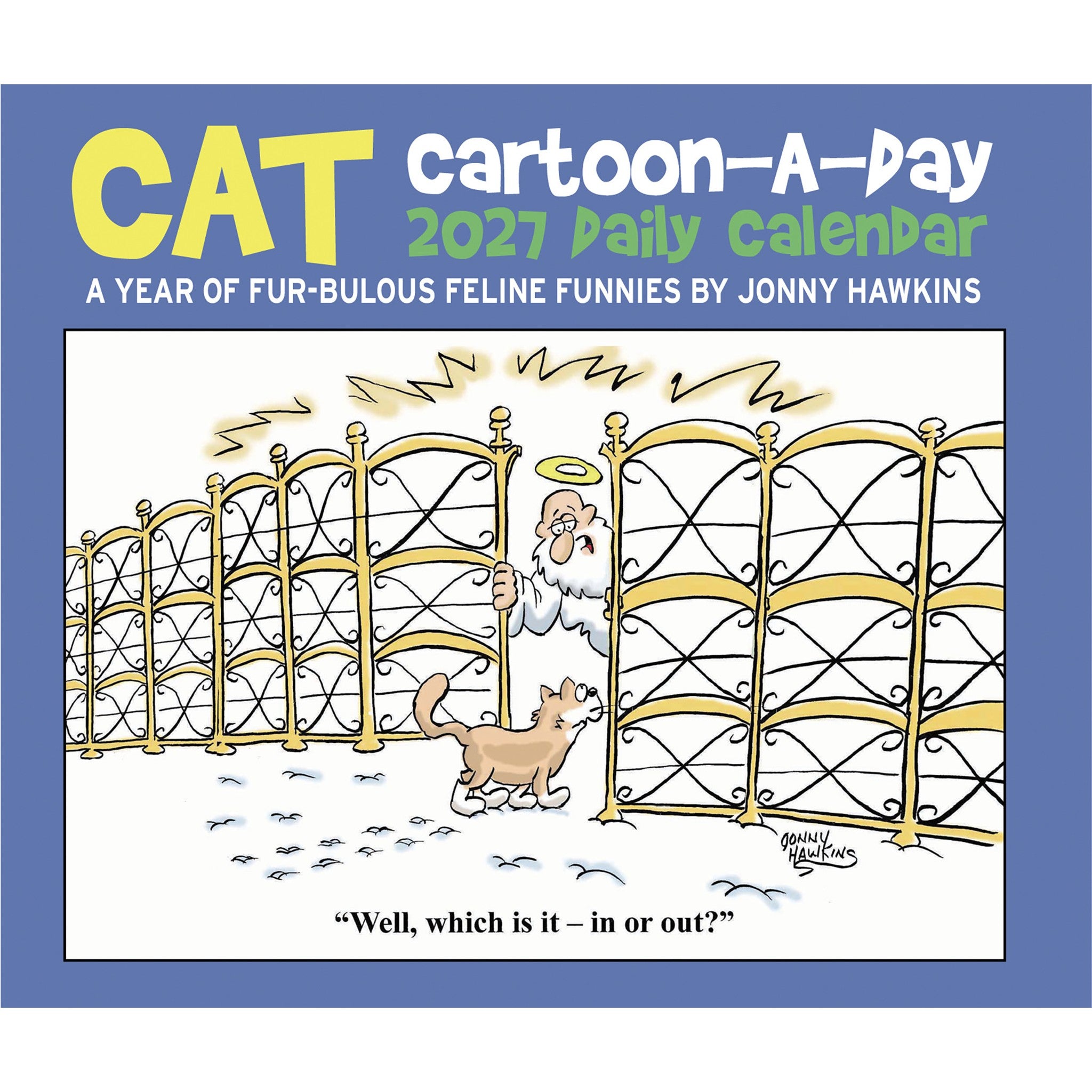 Cat Cartoon-A-Day by Jonny Hawkins 2027 Box Calendar