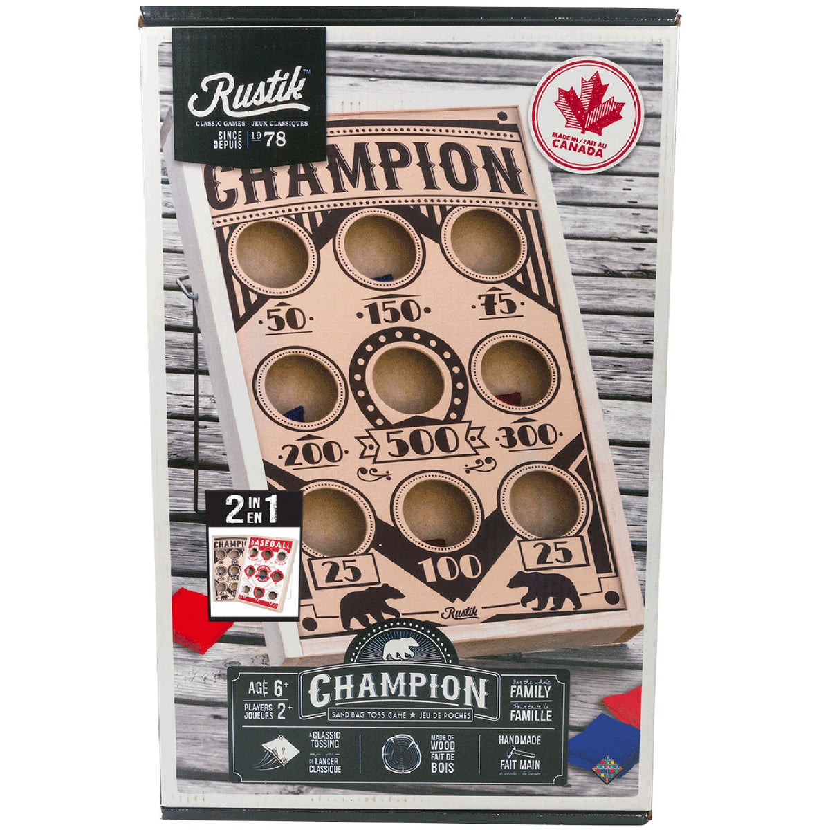 Champion & Baseball 2 In 1 Sandbag Game