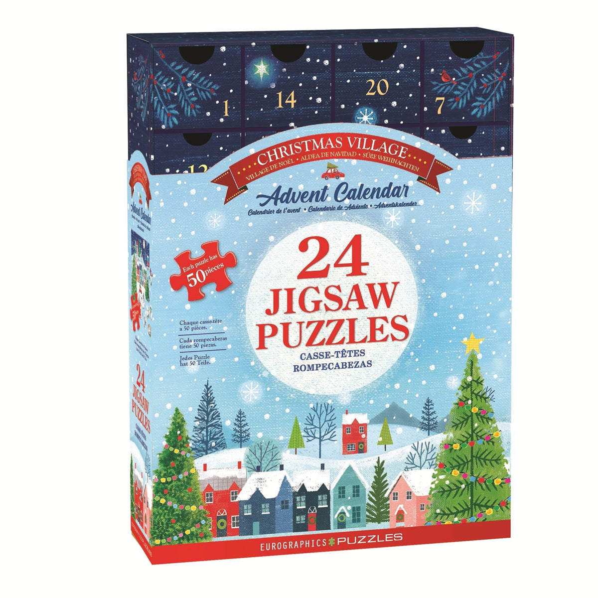 Christmas Village Advent Calendar 24 Mini 50 Piece Puzzles